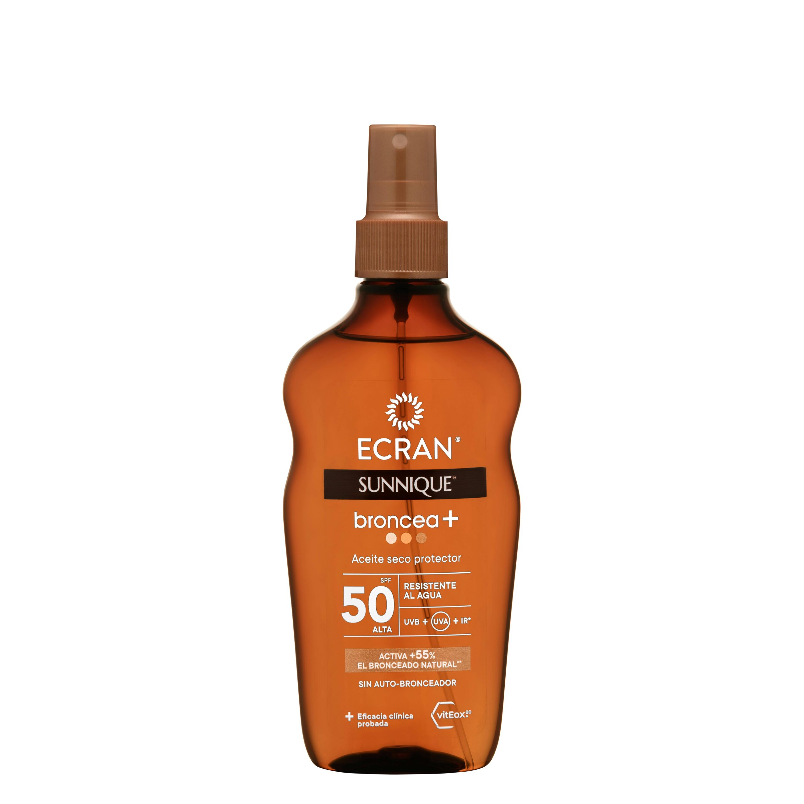 Aceite solar seco protector FPS 50 Ecran resistente al agua Mercadona