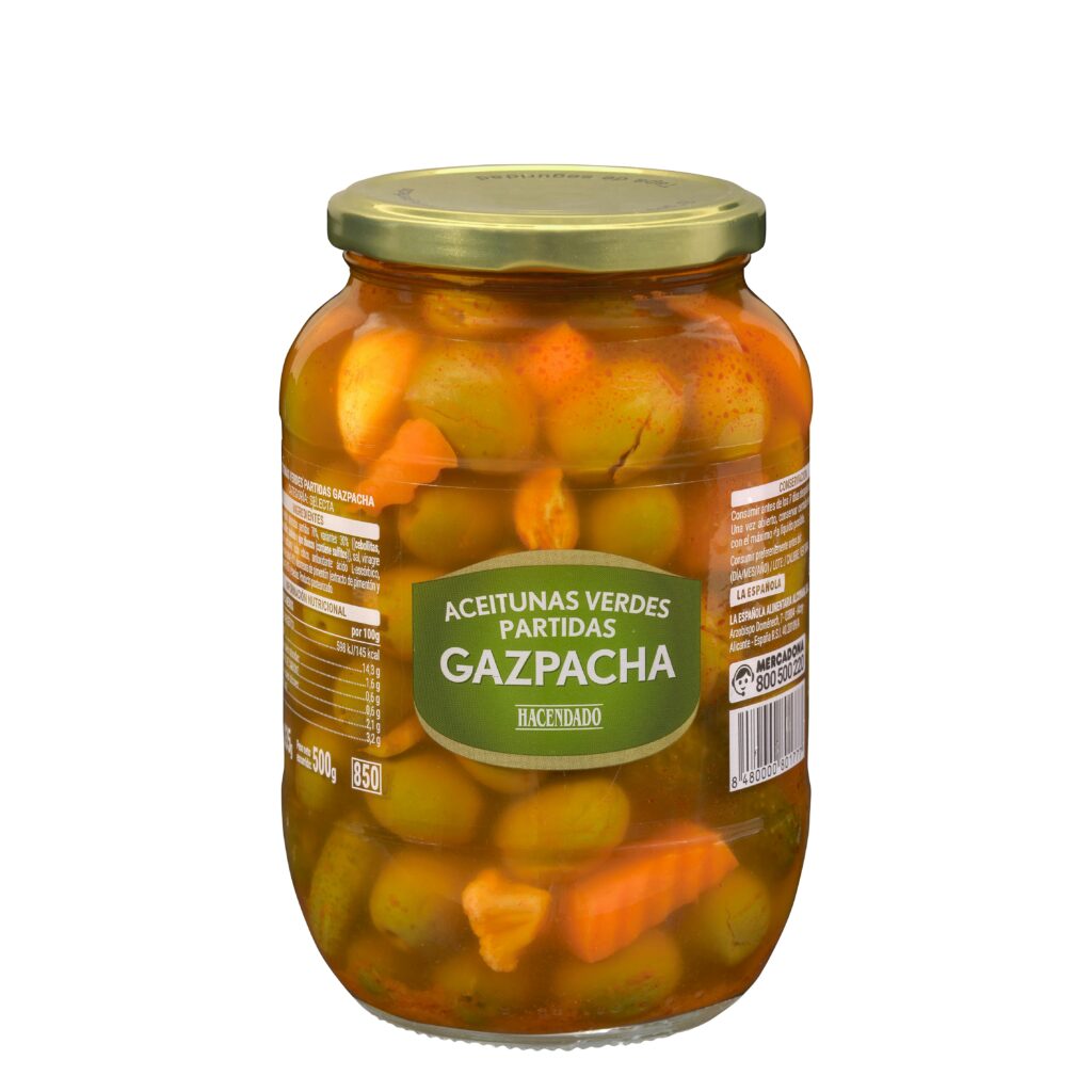 Aceitunas gazpacha Hacendado con hueso
