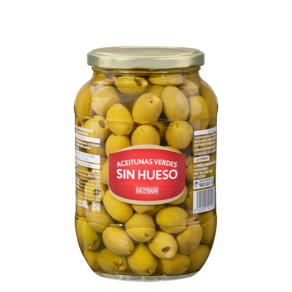 Aceitunas manzanilla Hacendado sin hueso
