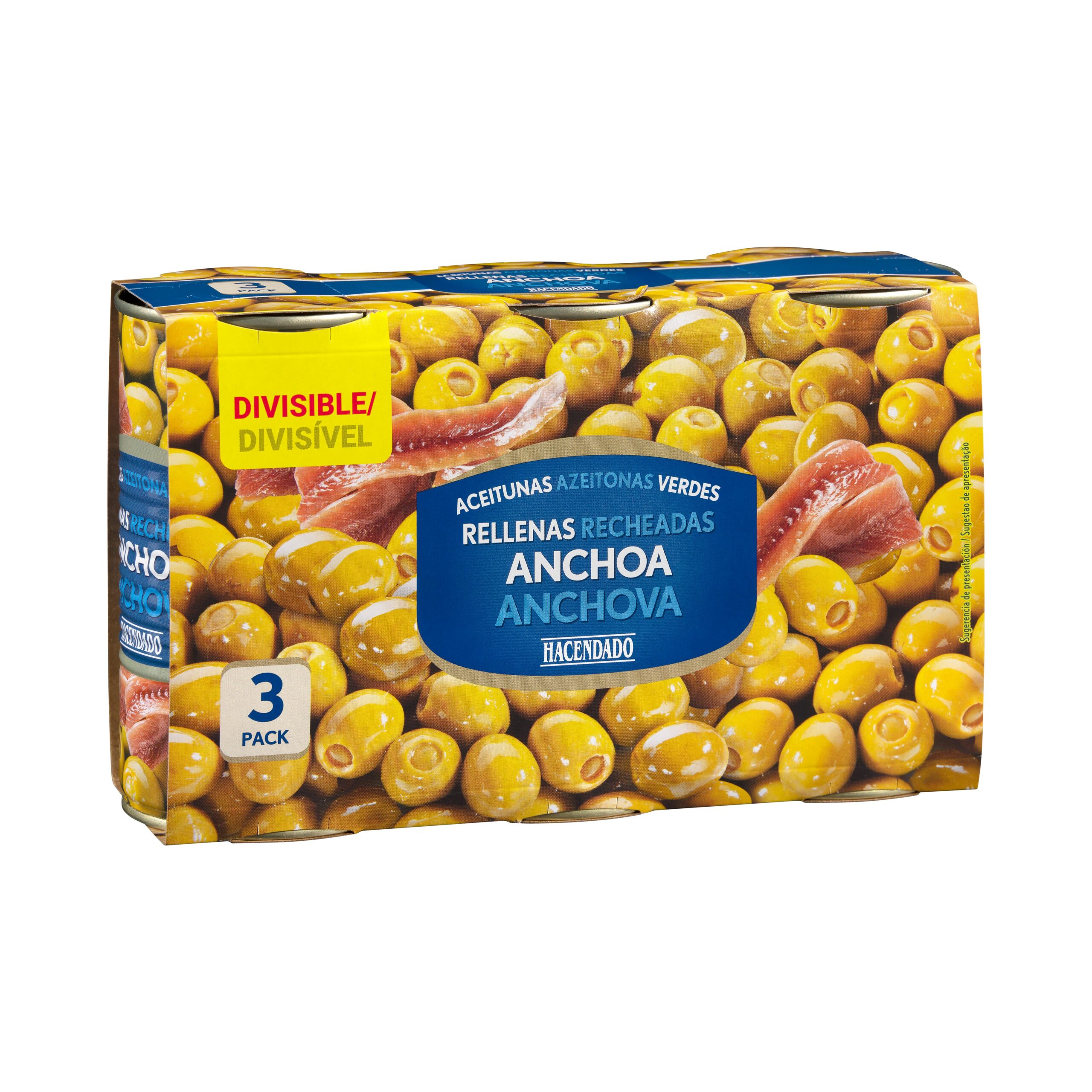Aceitunas manzanilla rellenas de anchoa Hacendado Mercadona