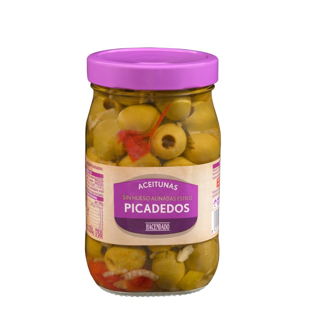 Aceitunas picadedos Hacendado aliñadas sin hueso