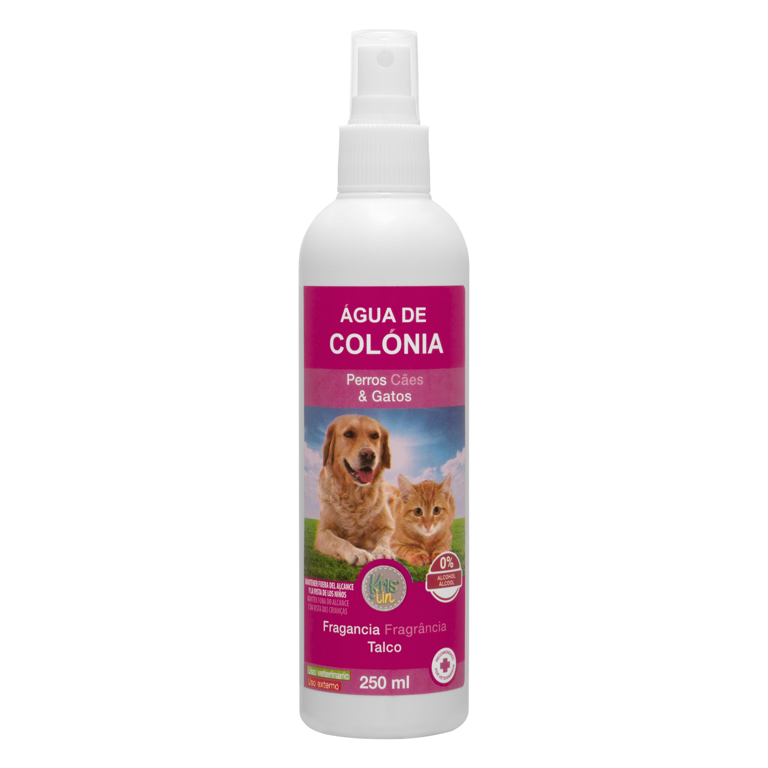 Agua de colonia para perros y gatos Krislin fragancia talco
