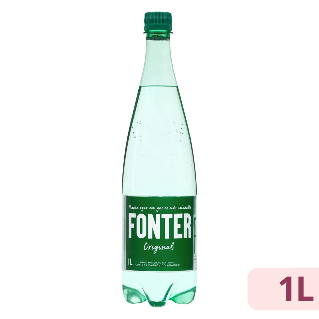 Agua mineral con gas grande Fonter