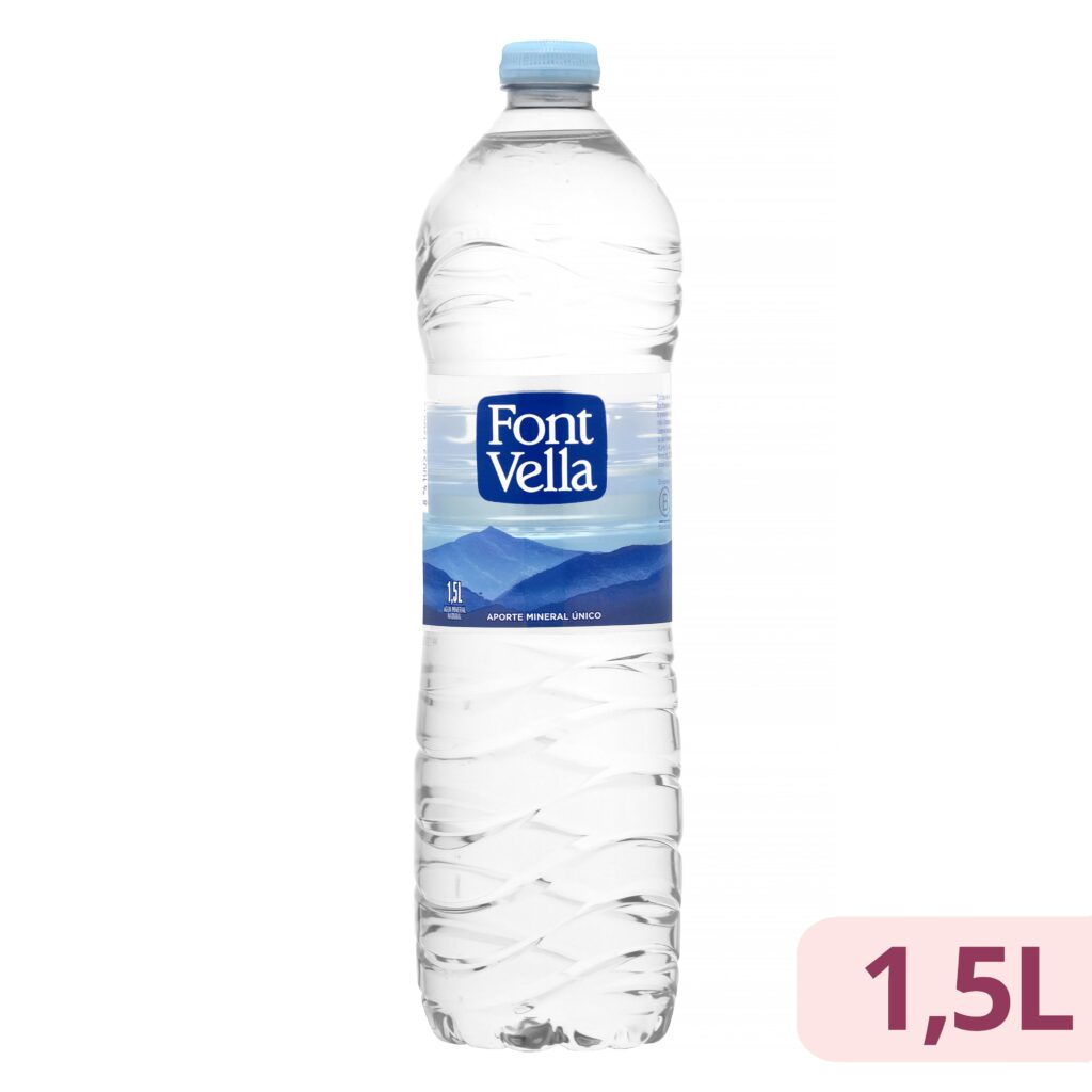 Agua mineral grande Font Vella mineralización débil