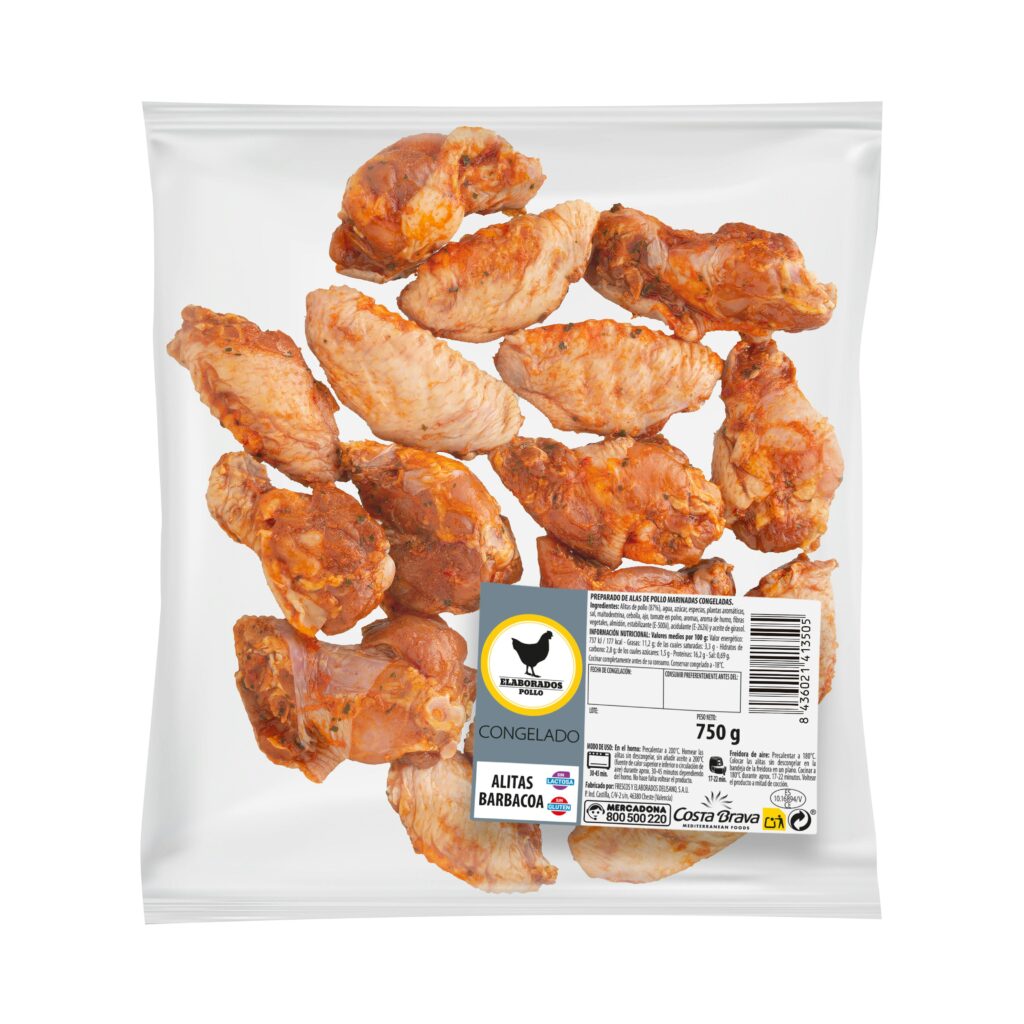 Alas de pollo barbacoa congeladas