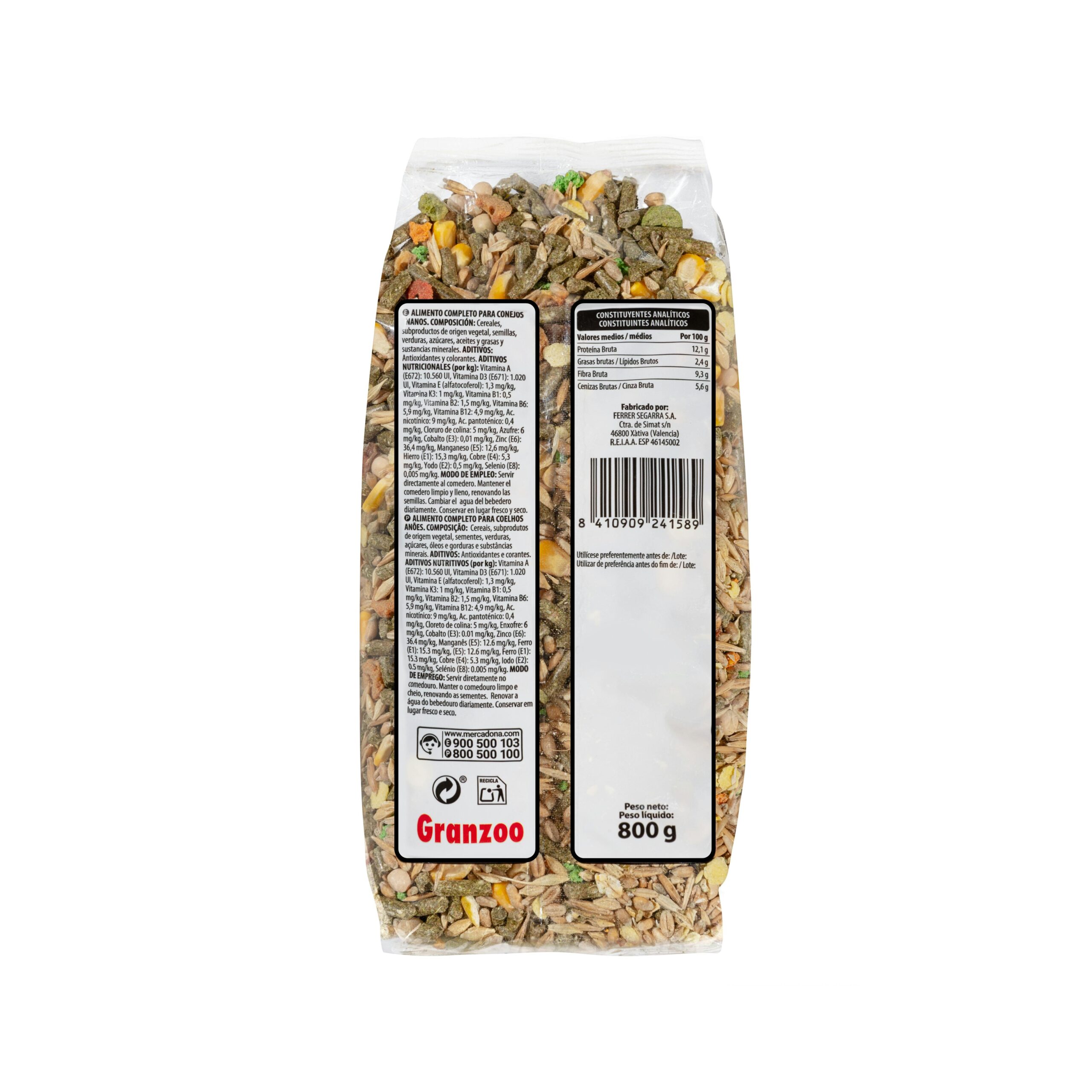 Etiqueta Alimento completo conejos enanos Granzoo