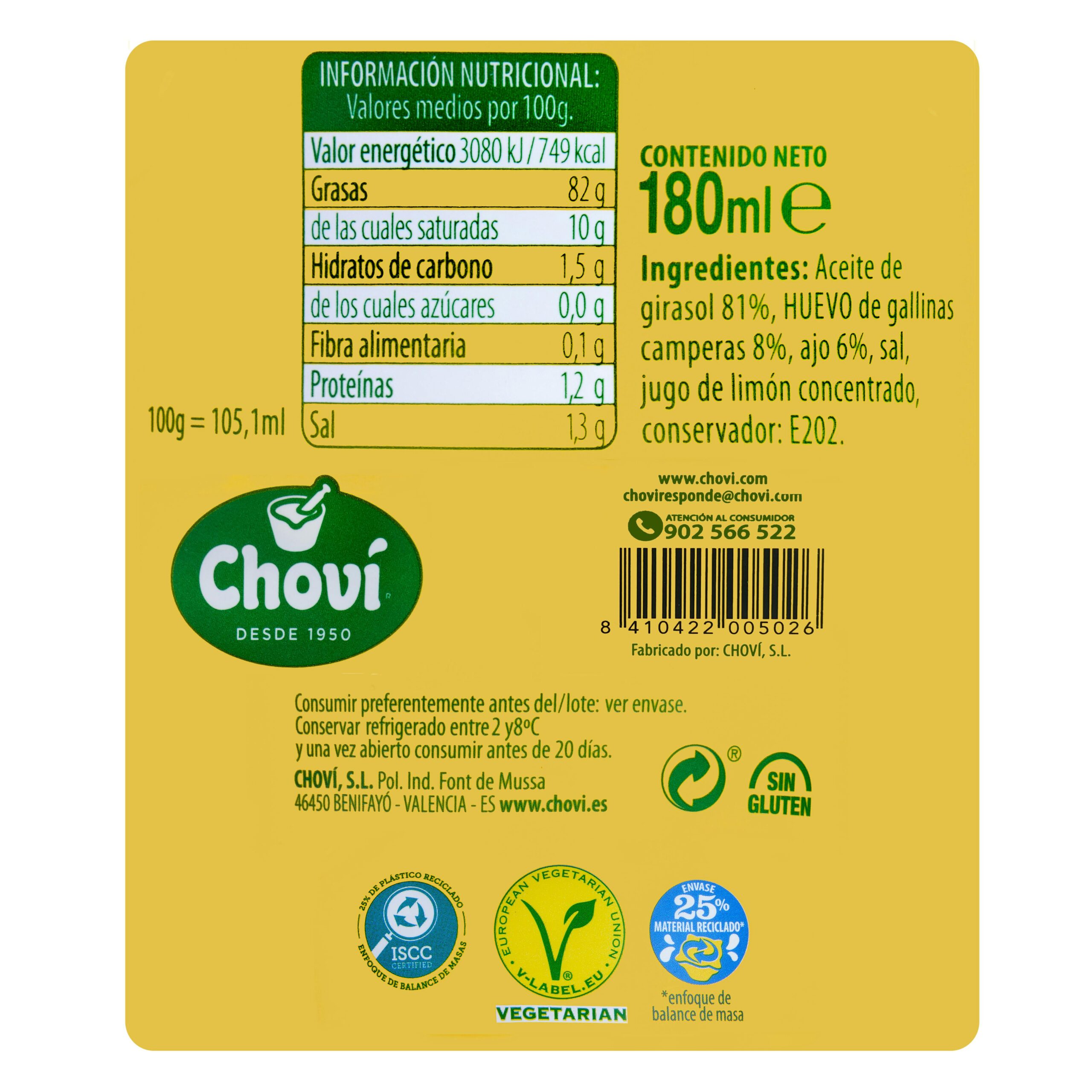Etiqueta Allioli Chovi