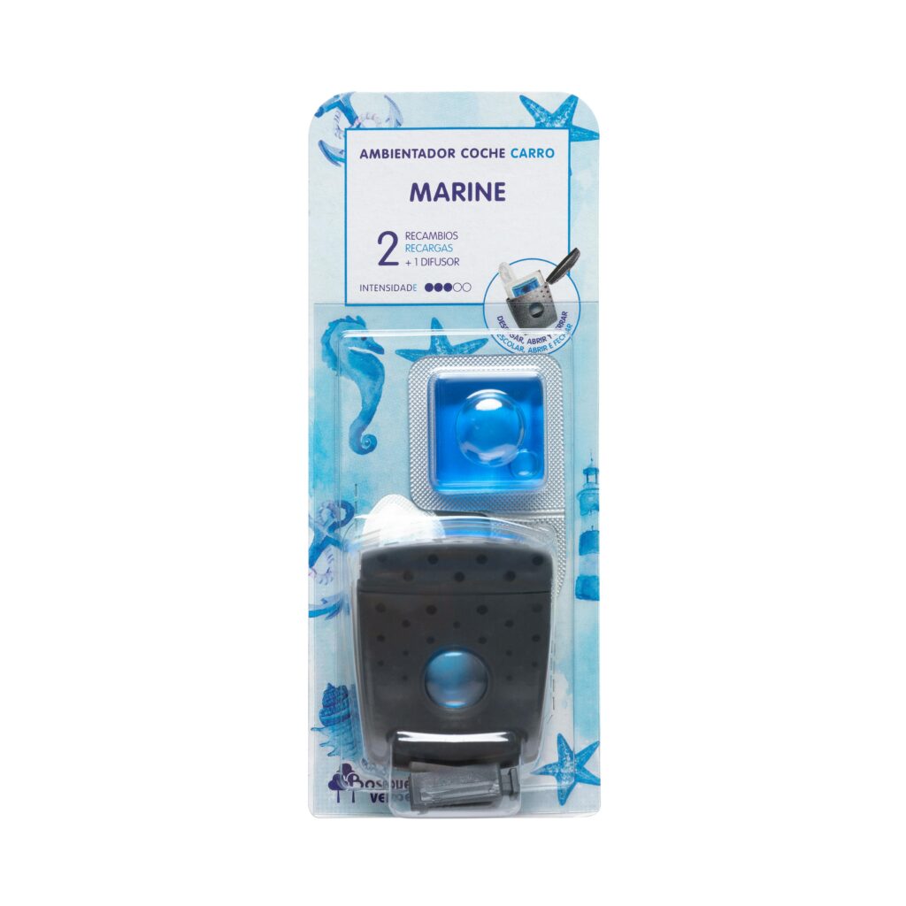 Ambientador coche Marine Bosque Verde incluye difusor y 2 recambios