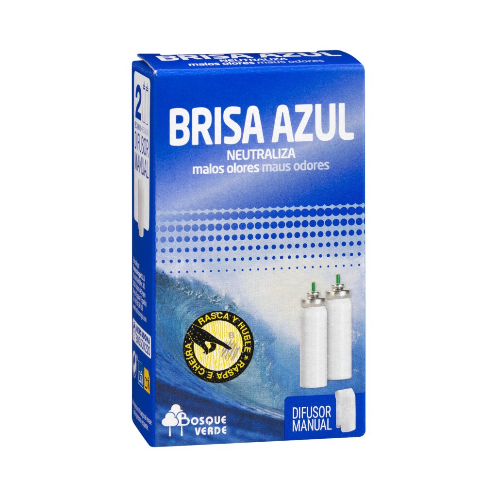 Ambientador mini spray Brisa Azul Bosque Verde difusor manual