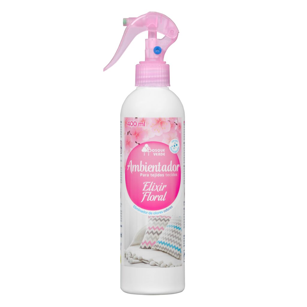 Ambientador spray de tejidos Elixir Floral Bosque Verde con pistola