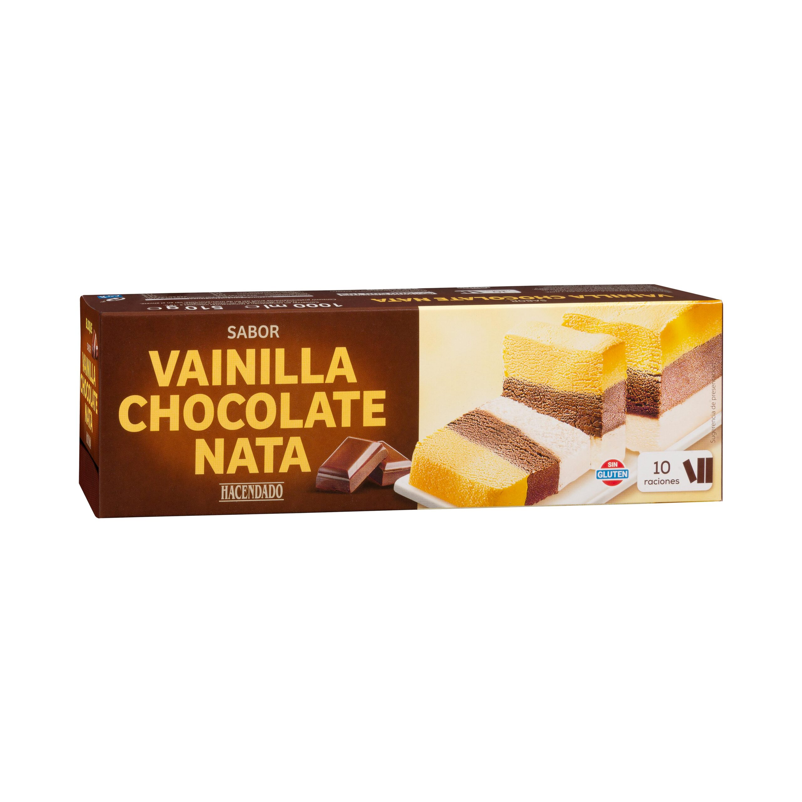Barra de helado sabor vainilla, chocolate y nata Hacendado Mercadona