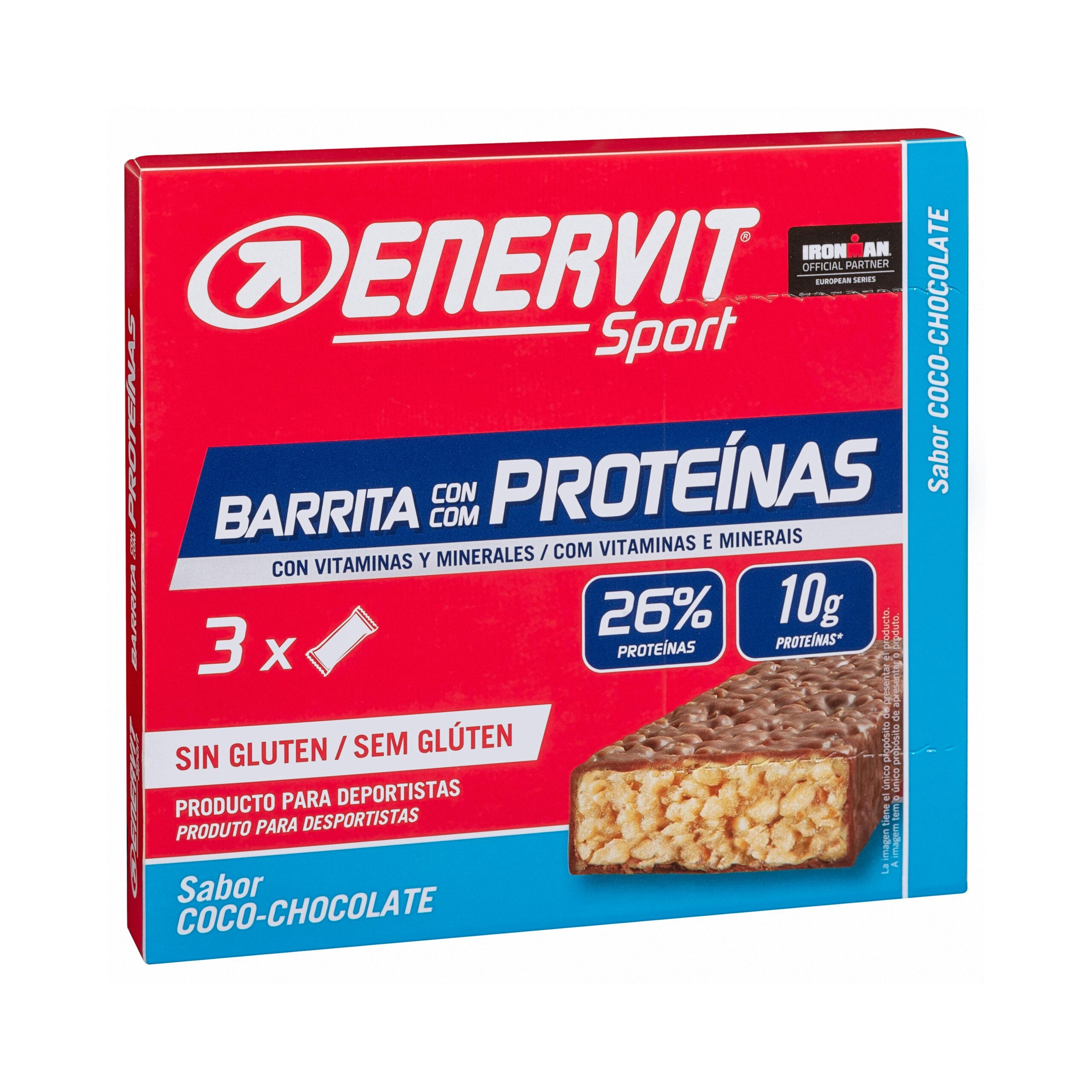 Barritas con proteínas Enervit Sport sabor coco y chocolate Mercadona