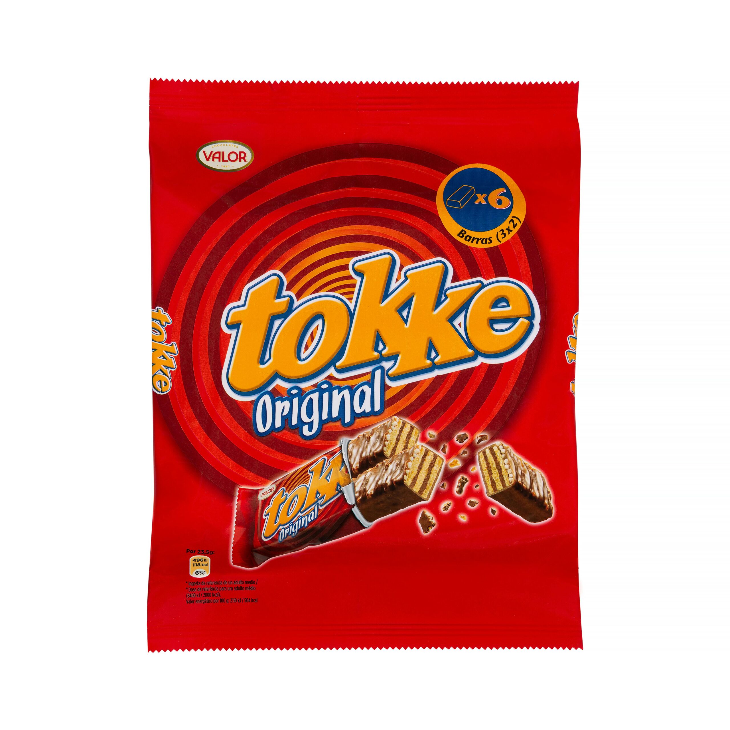 Barritas de barquillo Tokke original bañadas de chocolate con leche Valor Mercadona