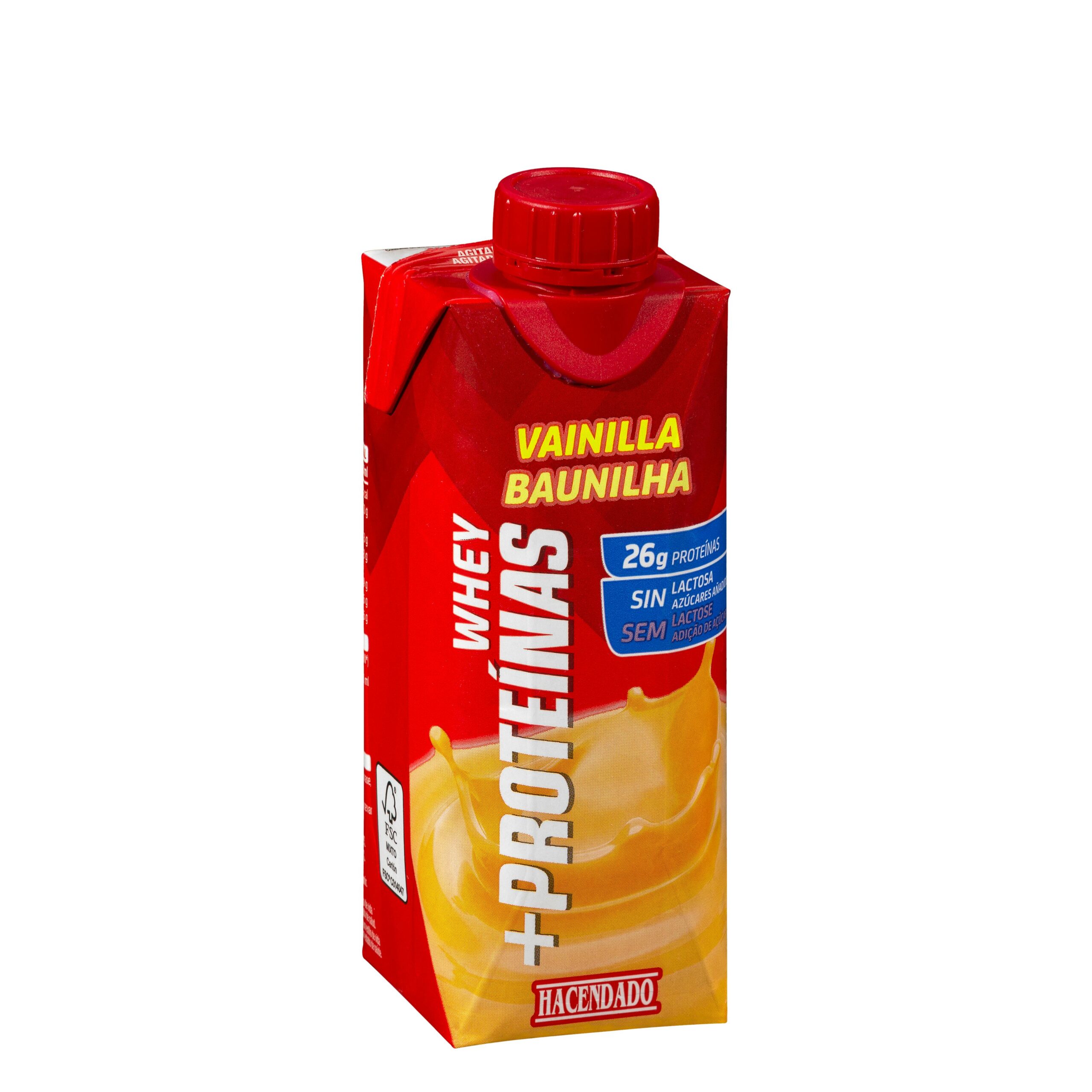 Batido lácteo sabor vainilla +Proteínas Hacendado 26 g proteínas Mercadona