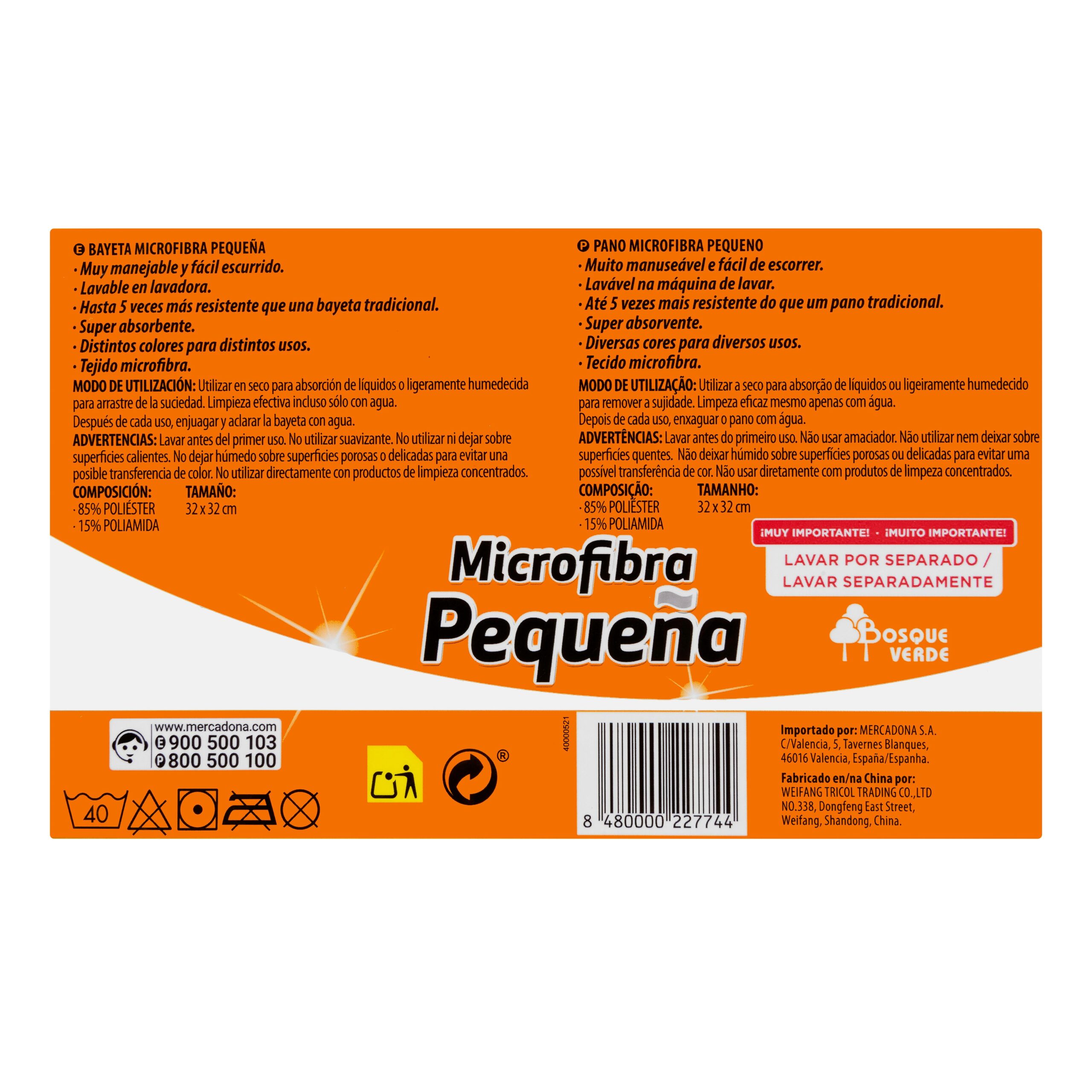 Etiqueta Bayeta pequeña Bosque Verde microfibra
