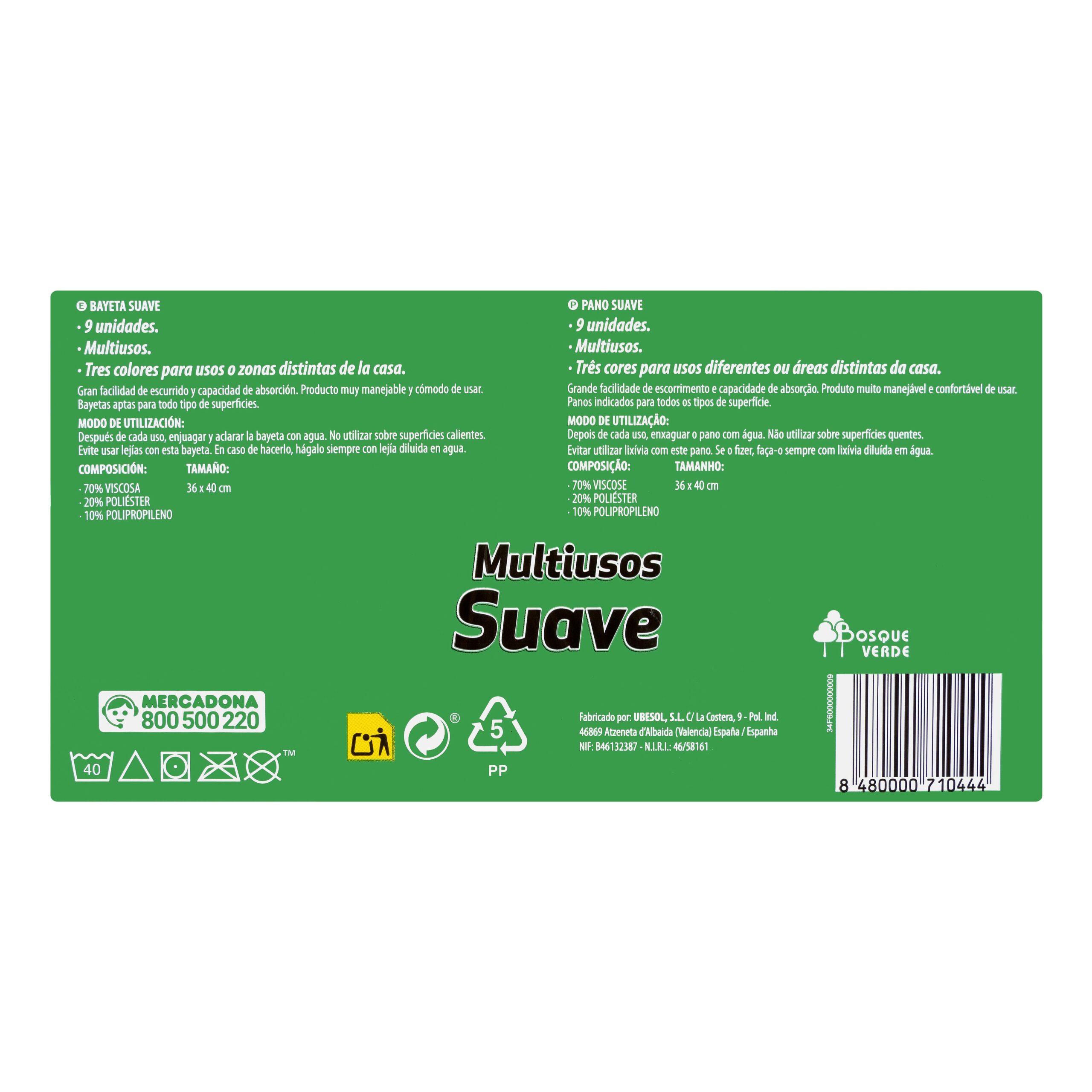 Etiqueta Bayeta suave multiusos Bosque Verde