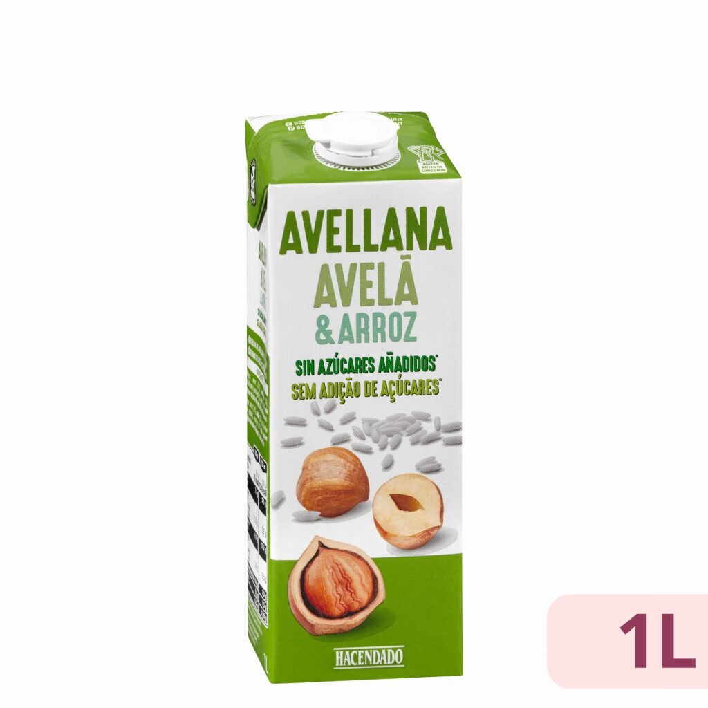Bebida de avellana y arroz sin azúcares añadidos Hacendado