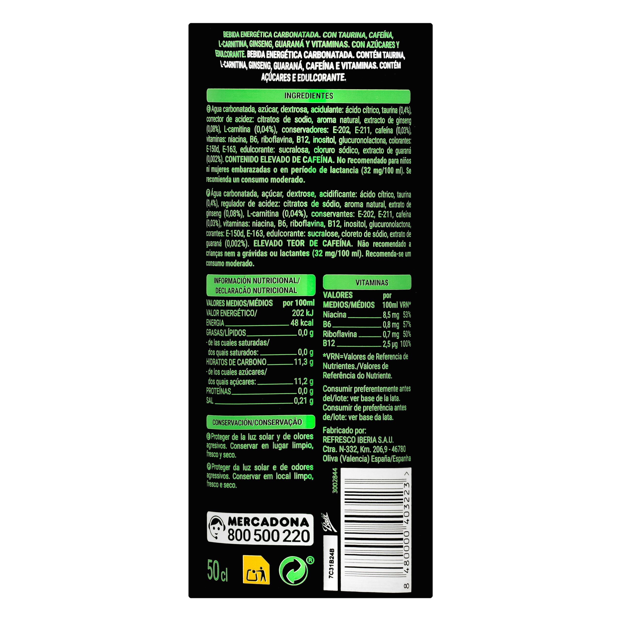 Etiqueta Bebida energética Furious Energy drink