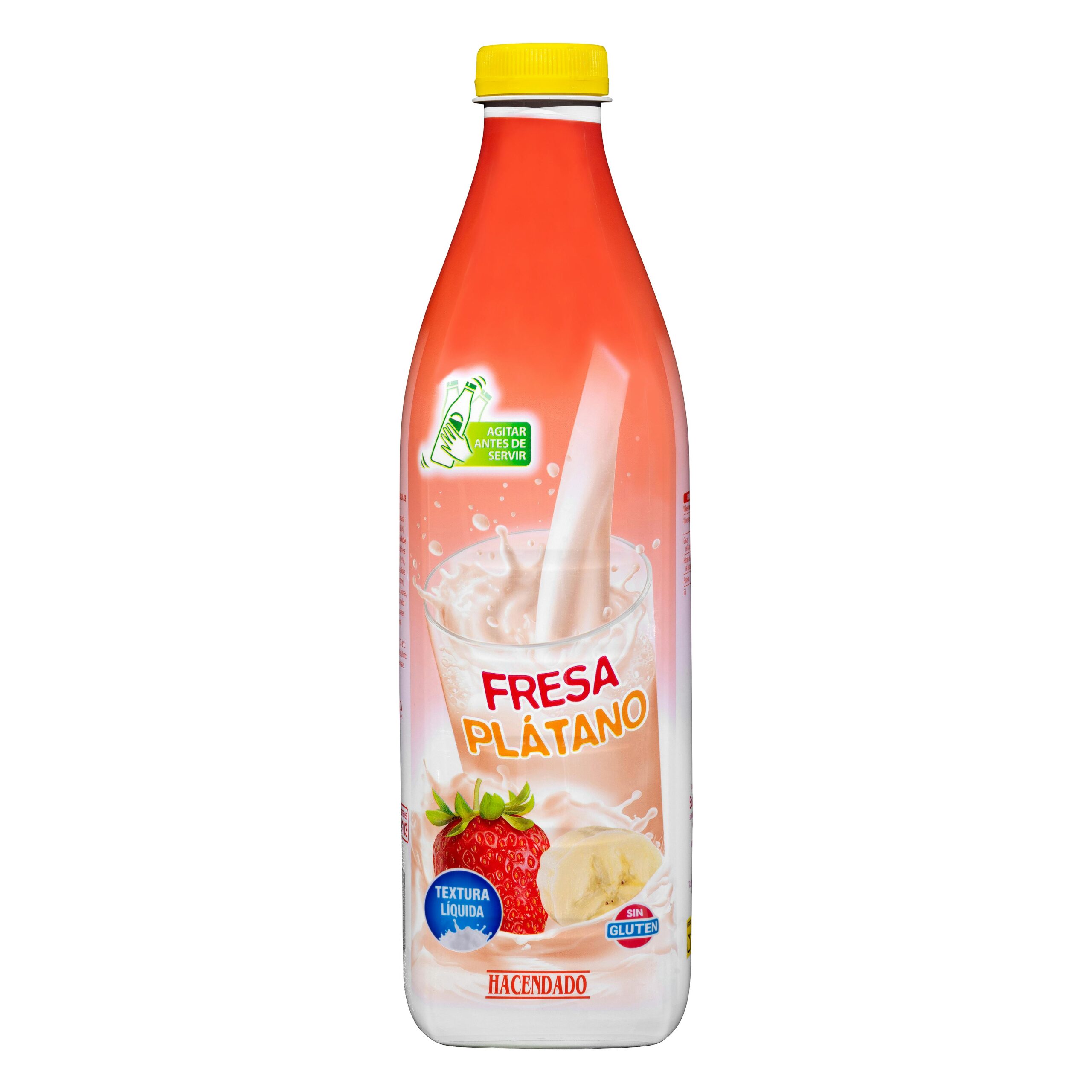 Bebida láctea con fresa y plátano Hacendado Mercadona