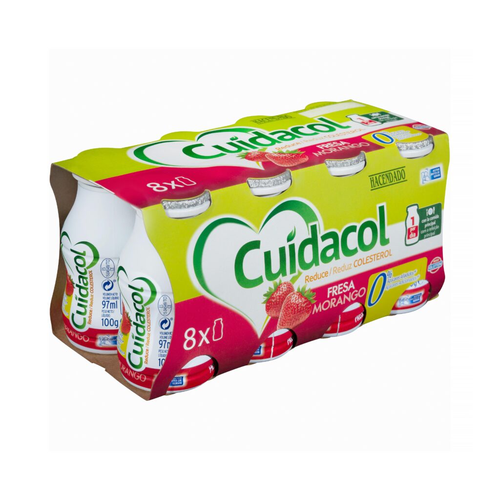 Bebida láctea de fresa Cuidacol 0% azúcares añadidos Hacendado