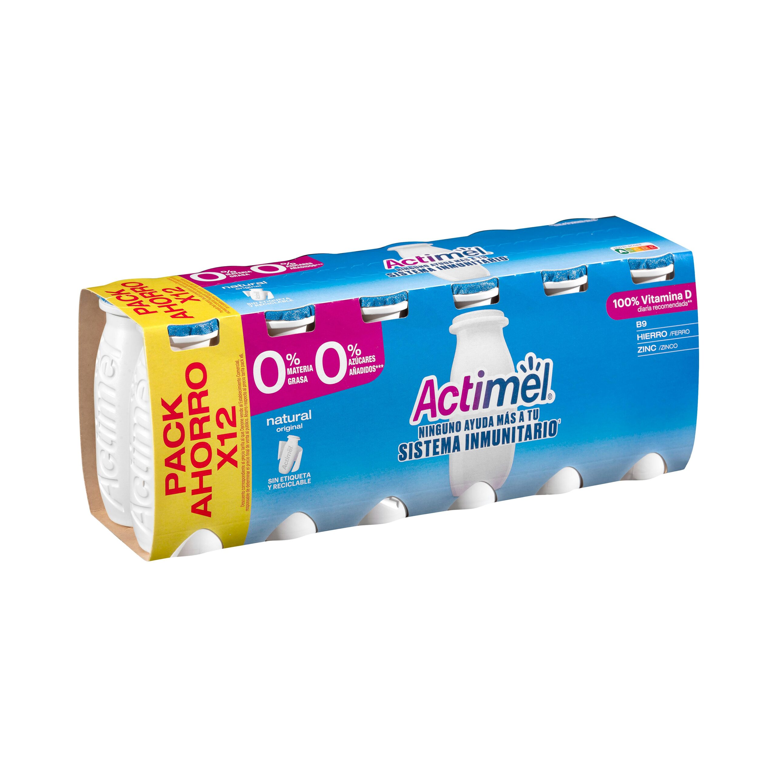 Bebida láctea natural Actimel 0% m.g Danone Mercadona
