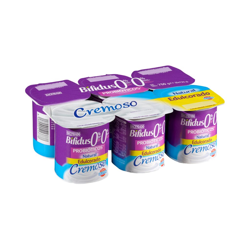 Bífidus cremoso desnatado natural edulcorado Hacendado 0% m.g 0% sin azúcares añadidos