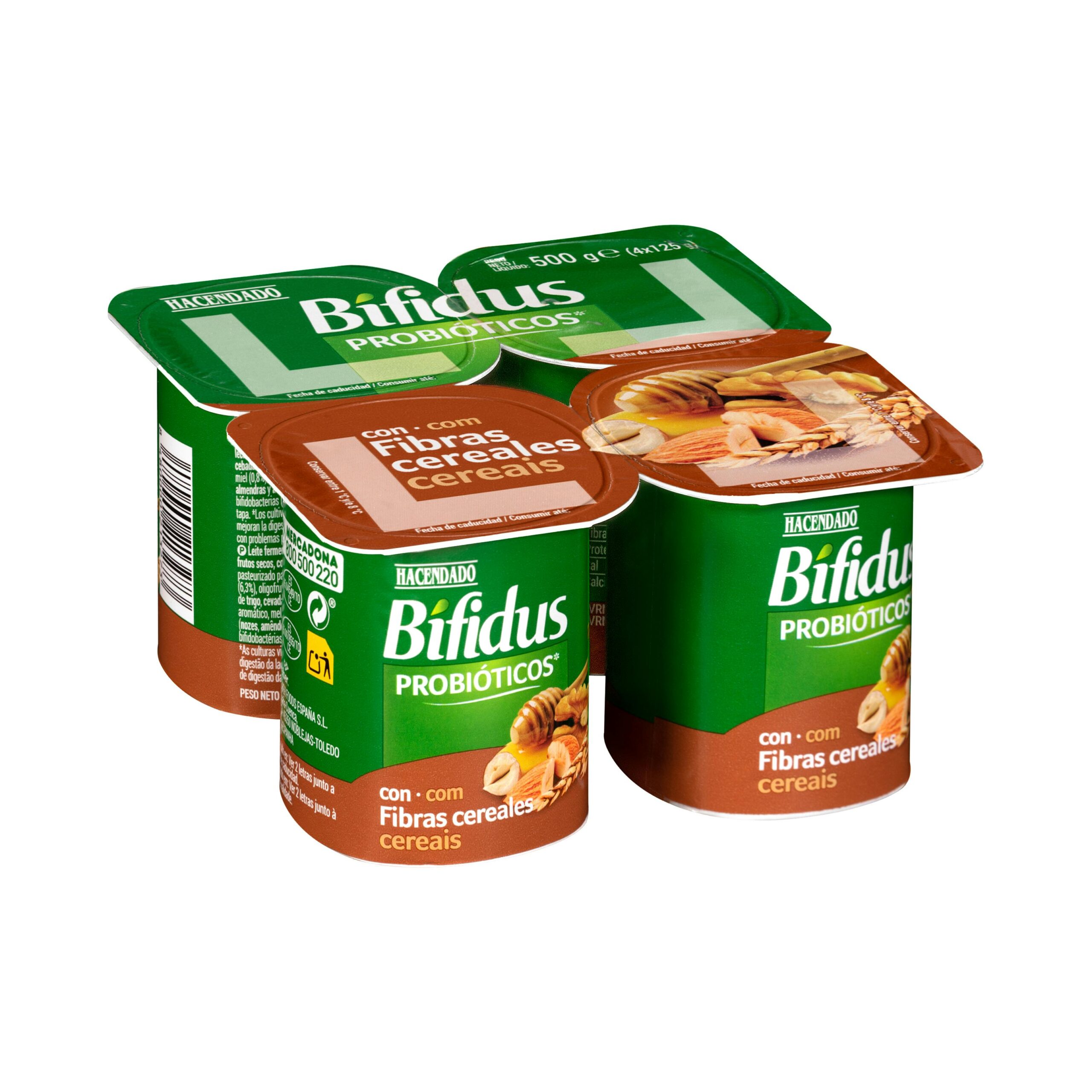 Bífidus probiótico con cereales y fibras Hacendado Mercadona