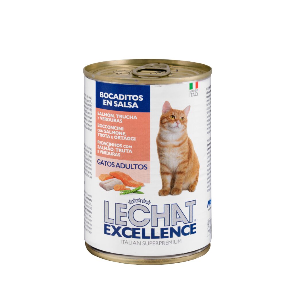 Bocaditos en salsa gato adulto Lechat Excellence con salmón