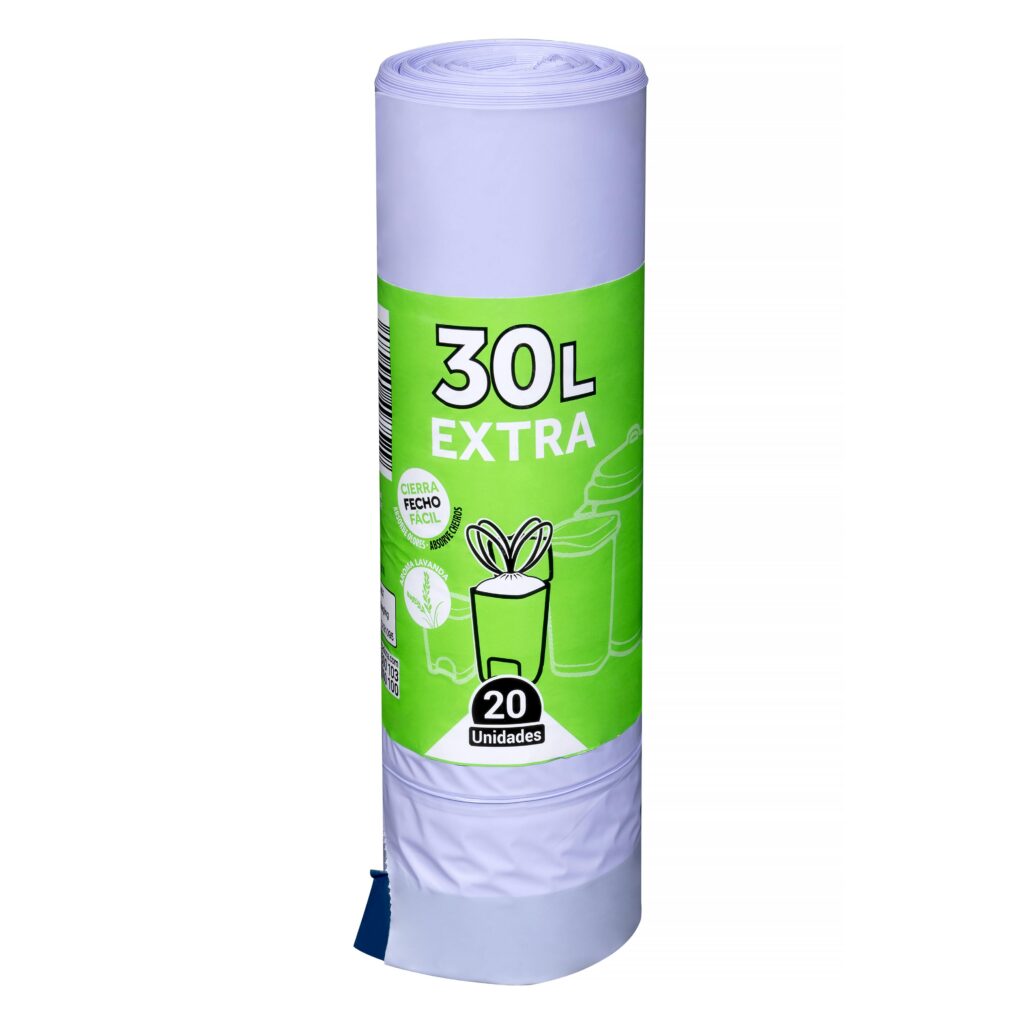 Bolsa de basura extra Bosque Verde 30L cubo mediano absorbe olores perfume lavanda