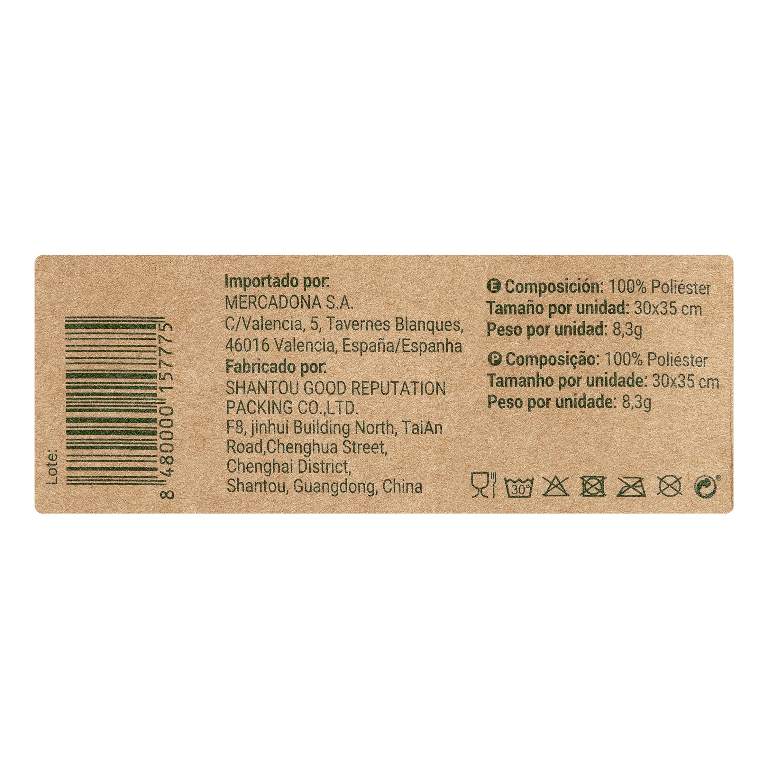 Etiqueta Bolsas reutilizables Bosque Verde