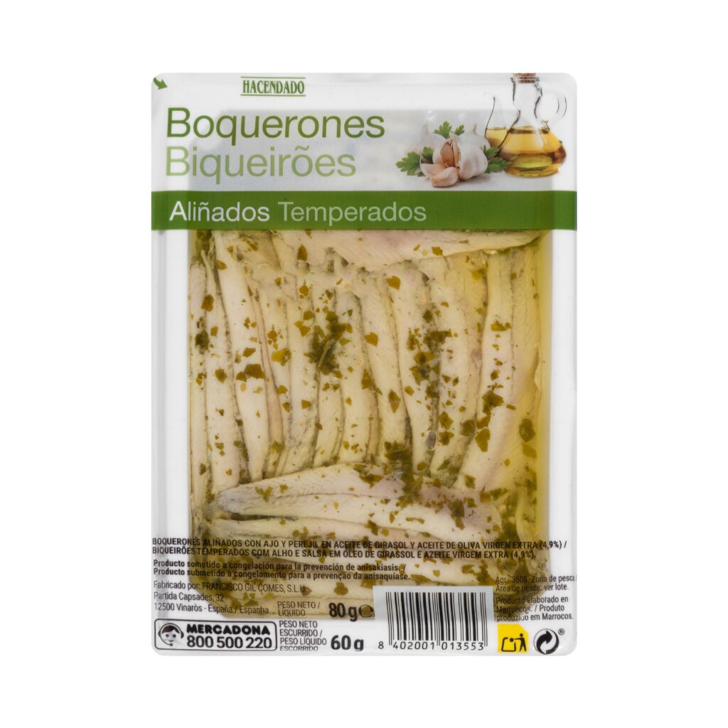Boquerones aliñados Hacendado