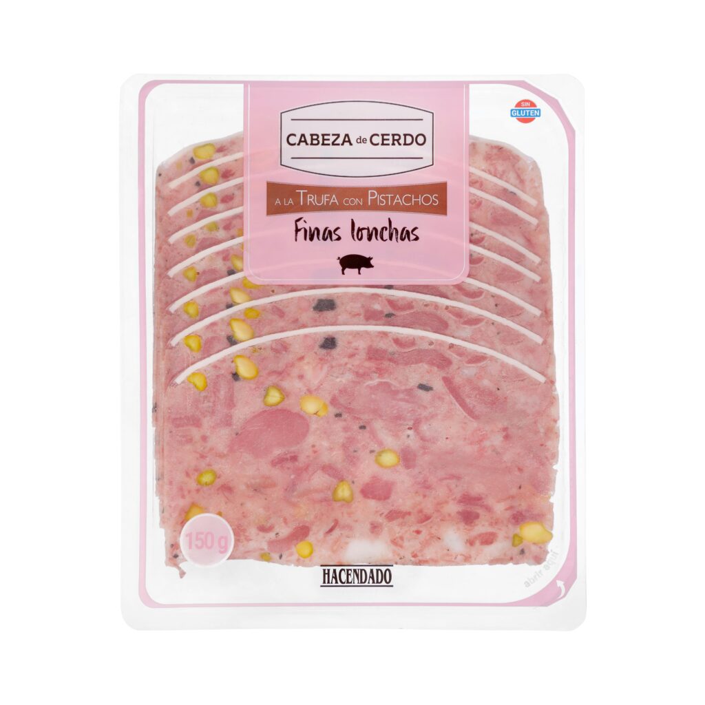 Cabeza de cerdo trufa con pistachos Hacendado finas lonchas