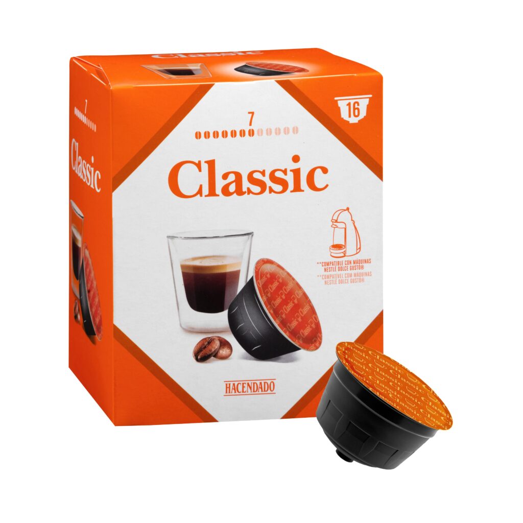Café en cápsula classic Hacendado compatibles máquinas Dolce gusto