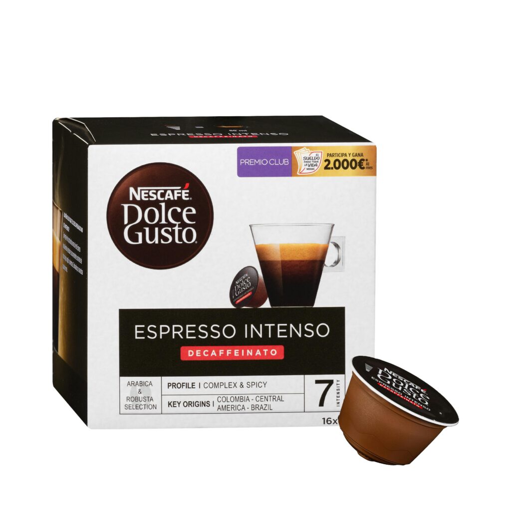 Café en cápsula descafeinado espresso intenso Dolce Gusto