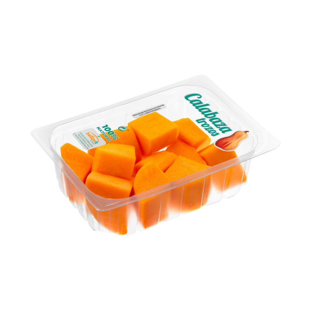 Calabaza cacahuete cortada a trozos