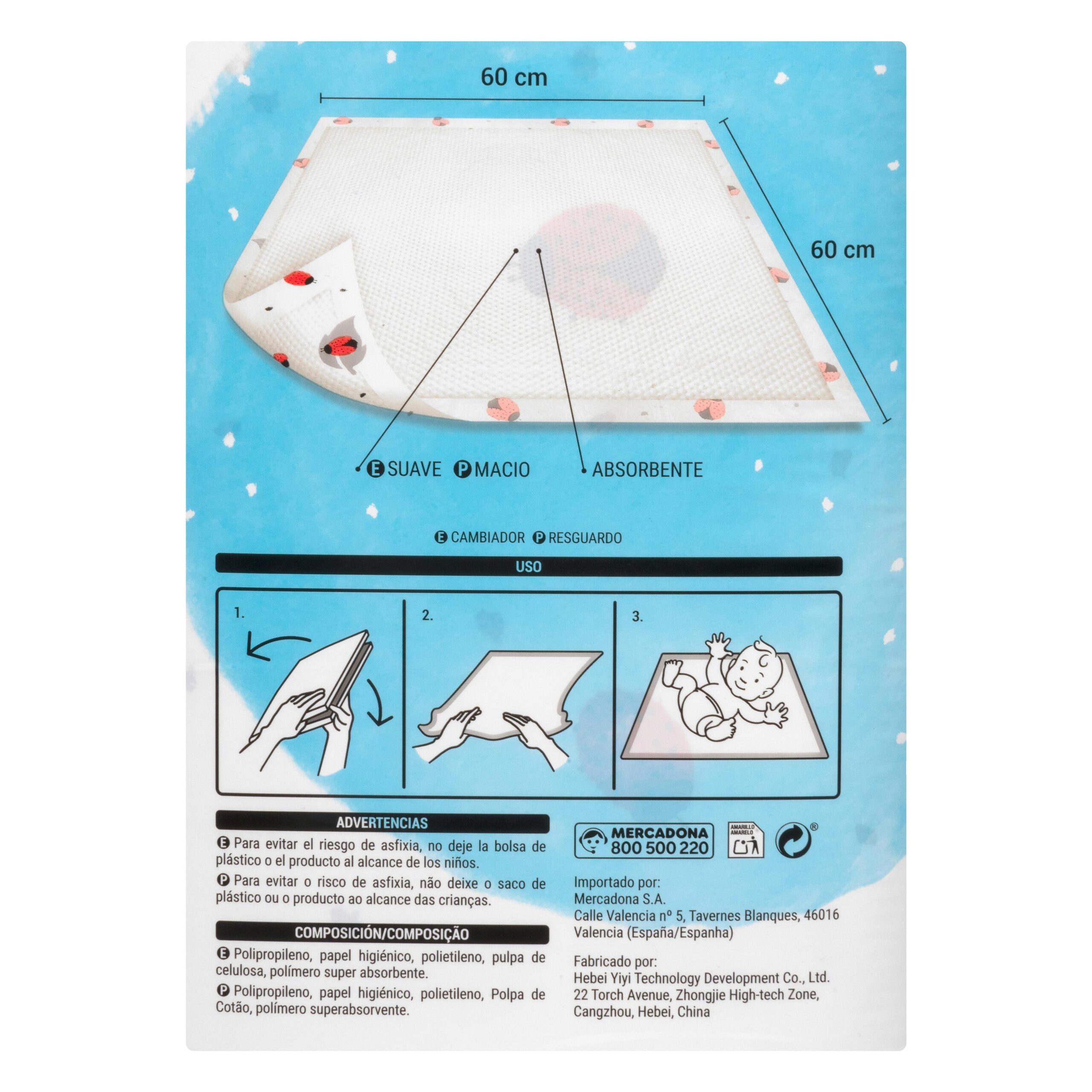 Etiqueta Cambiador multiusos desechable Deliplus 60 x 60 cm