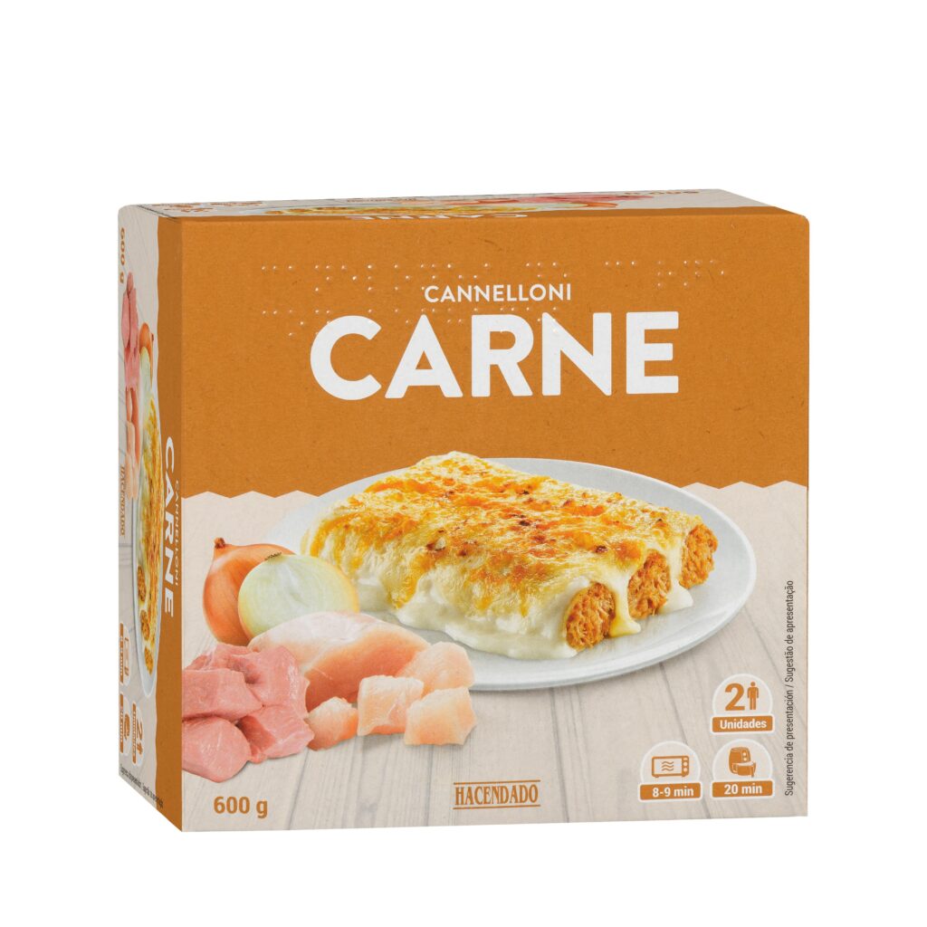 Canelones de carne Hacendado ultracongelados