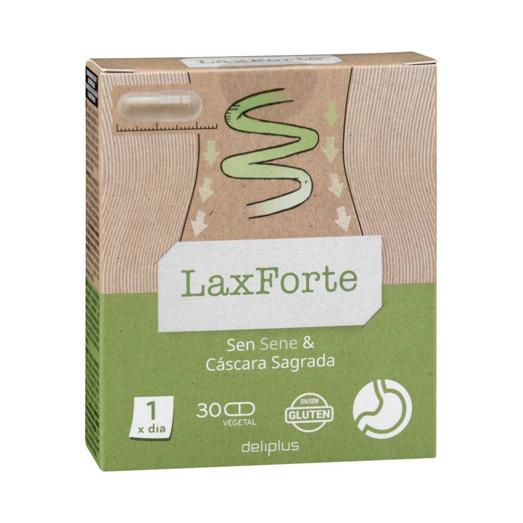 Cápsulas LaxForte Deliplus contiene sen y cáscara sagrada elaborado a base de especies vegetales y aminoácidos