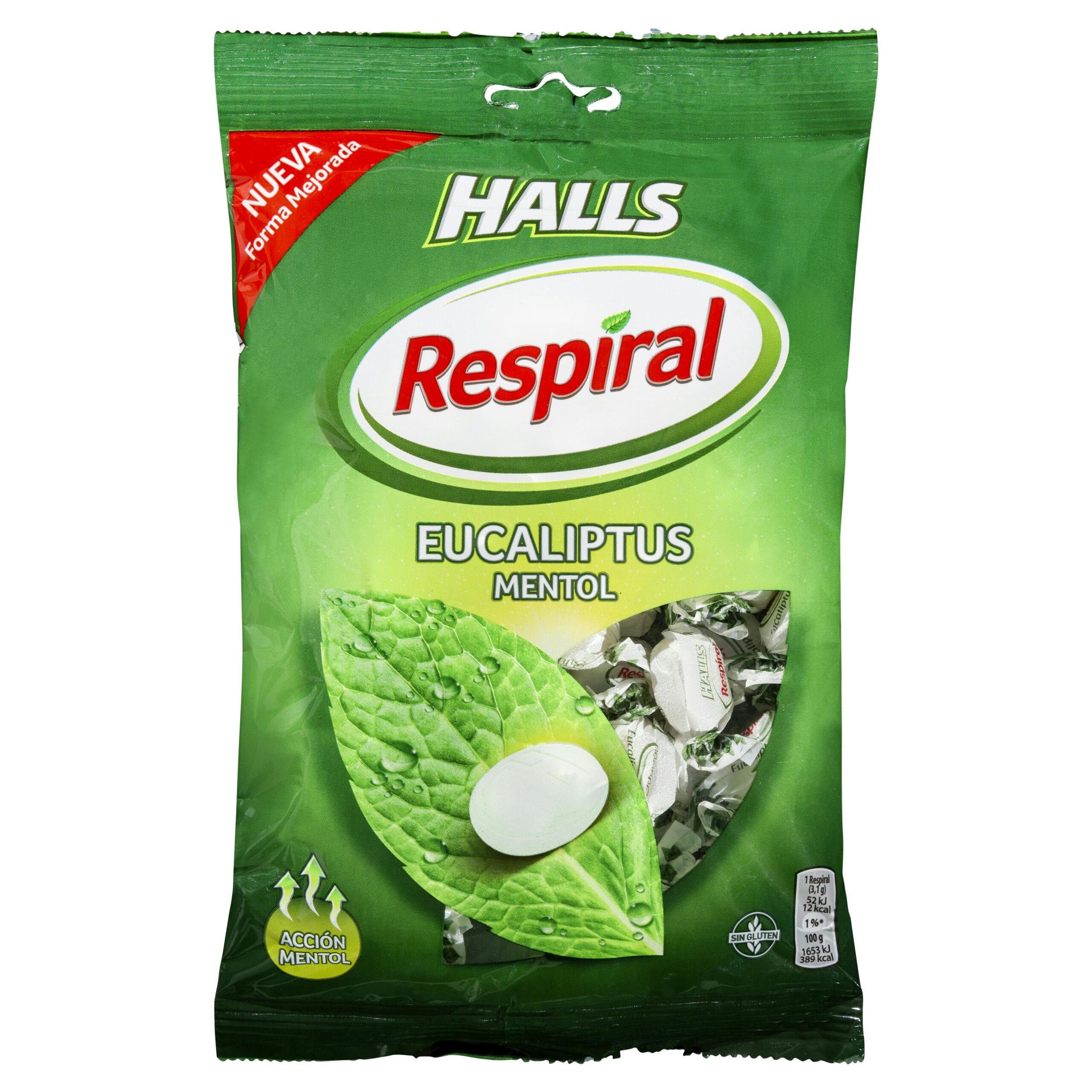 Caramelos eucaliptus mentol Respiral Halls Mercadona