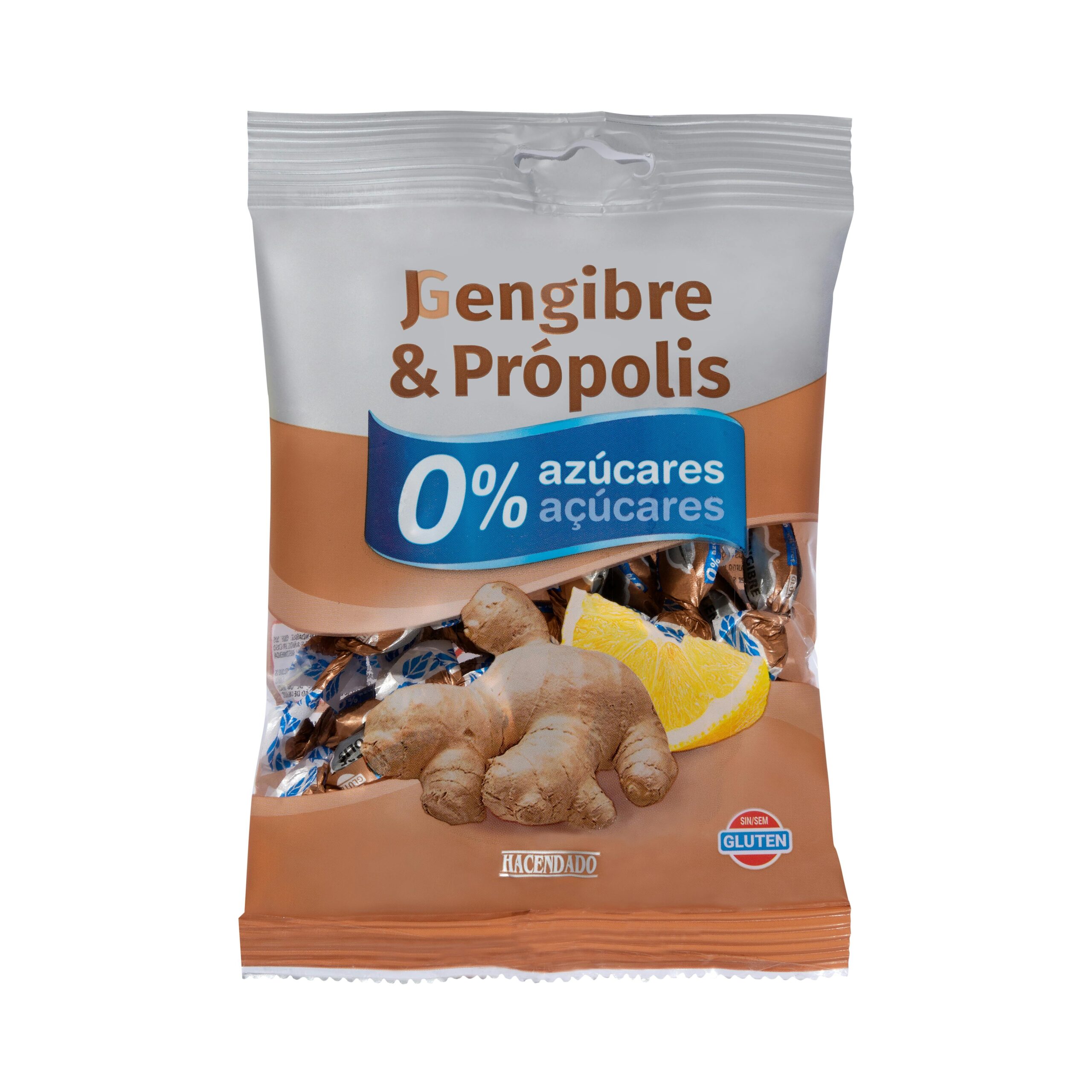 Caramelos jengibre y própolis Hacendado 0% azúcares Mercadona