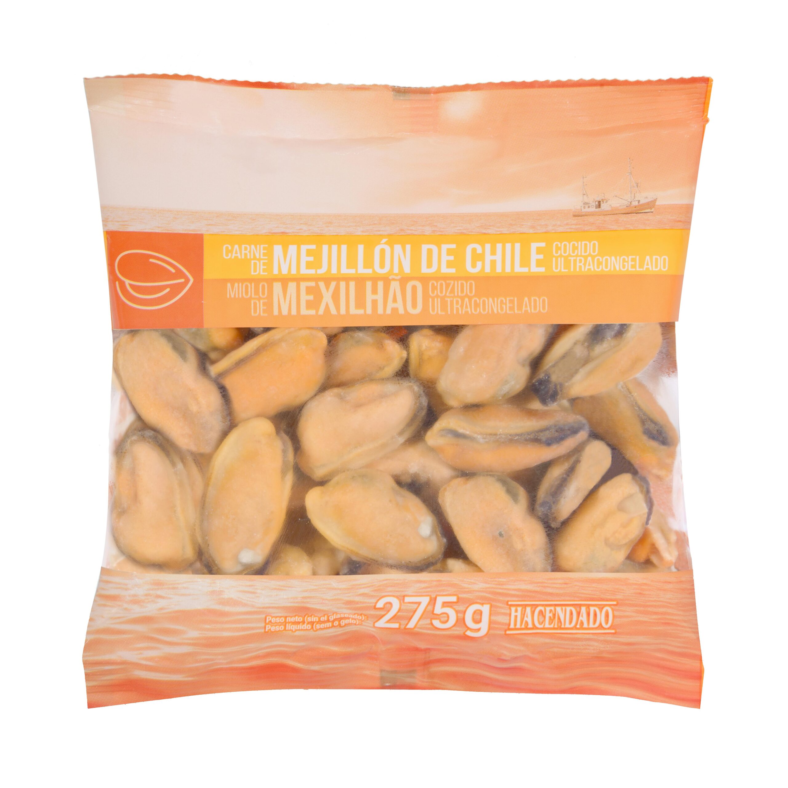 Carne de mejillón de Chile cocido Hacendado ultracongelado Mercadona