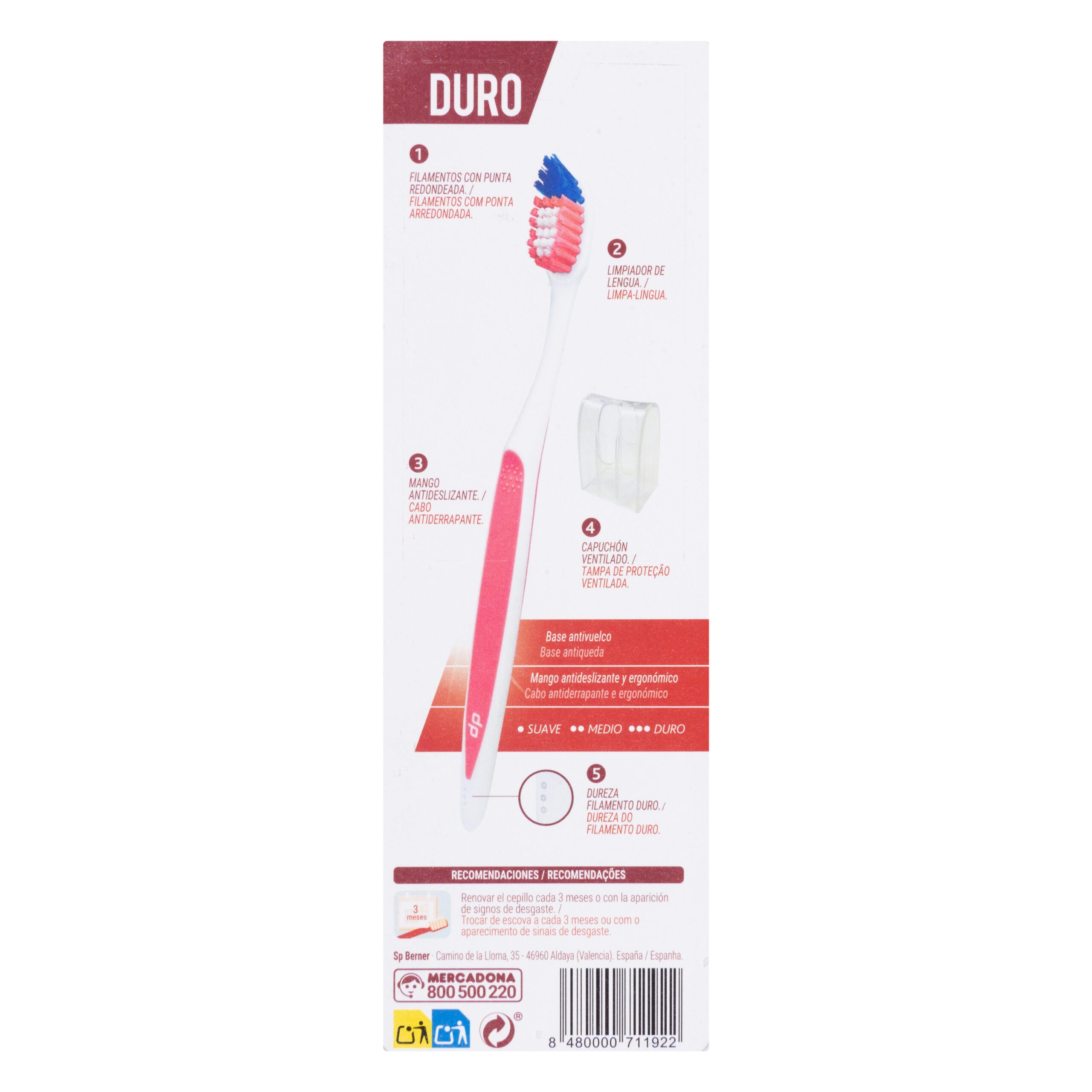Etiqueta Cepillo dental Duro Deliplus