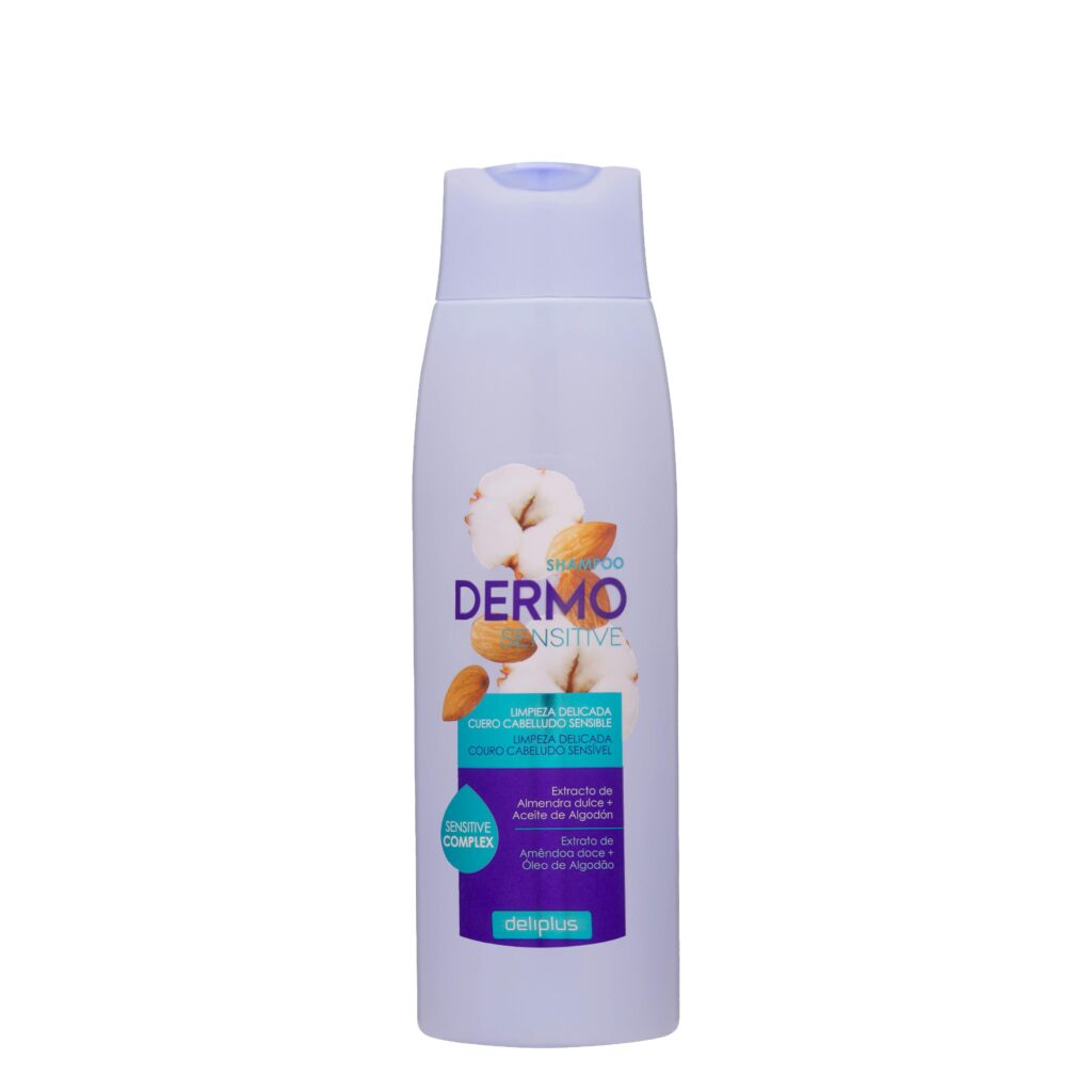 Champú Dermo Sensitive Deliplus cuero cabelludo sensible con extracto de almendra dulce y aceite de algodón