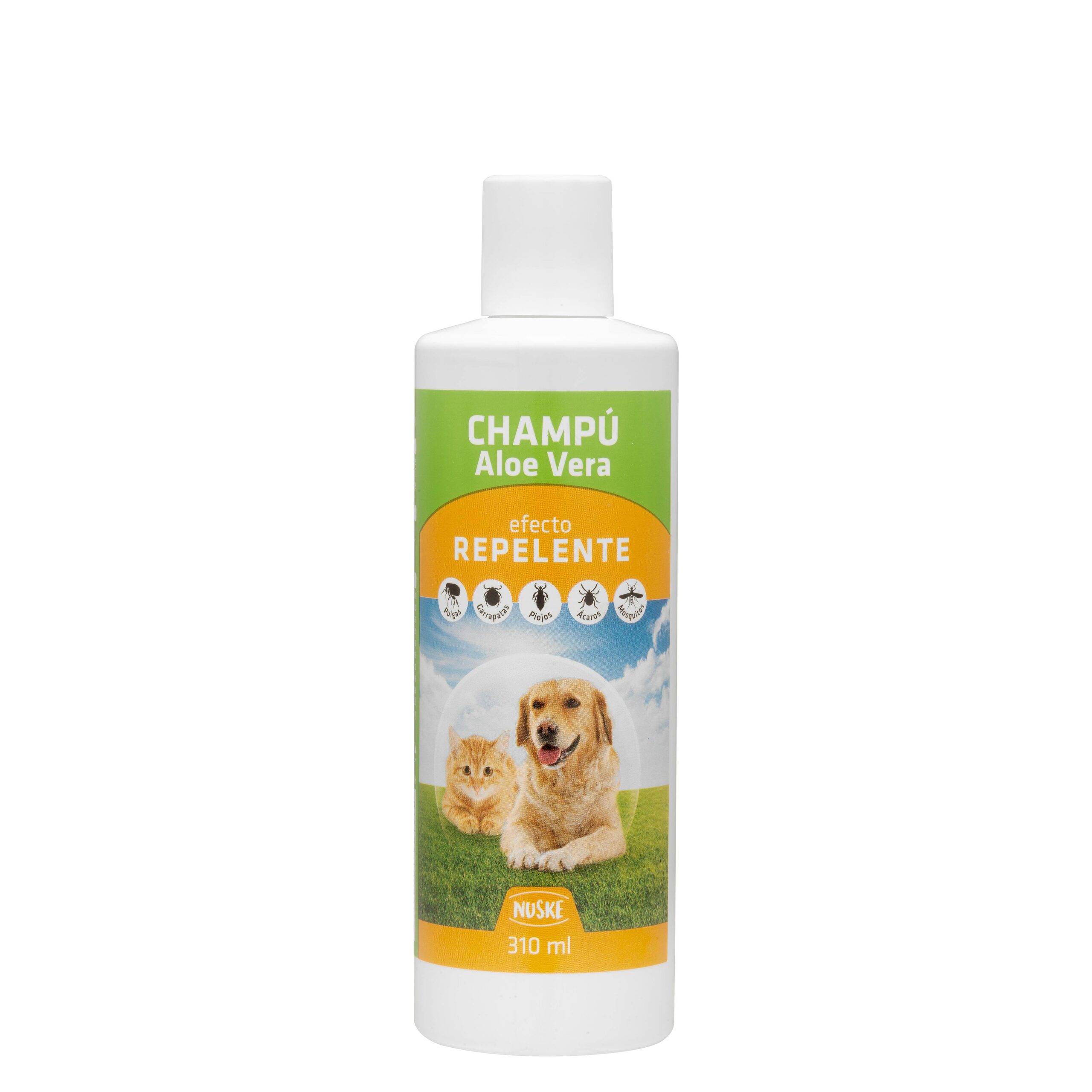 Champú perros y gatos con aloe vera Nuske efecto repelente Champú perros y gatos con aloe vera Nuske efecto repelente