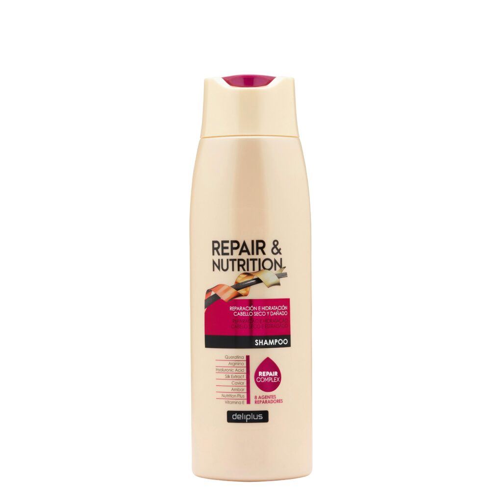 Champú Repair & Nutrition Deliplus cabello seco y dañado con 8 agentes reparadores