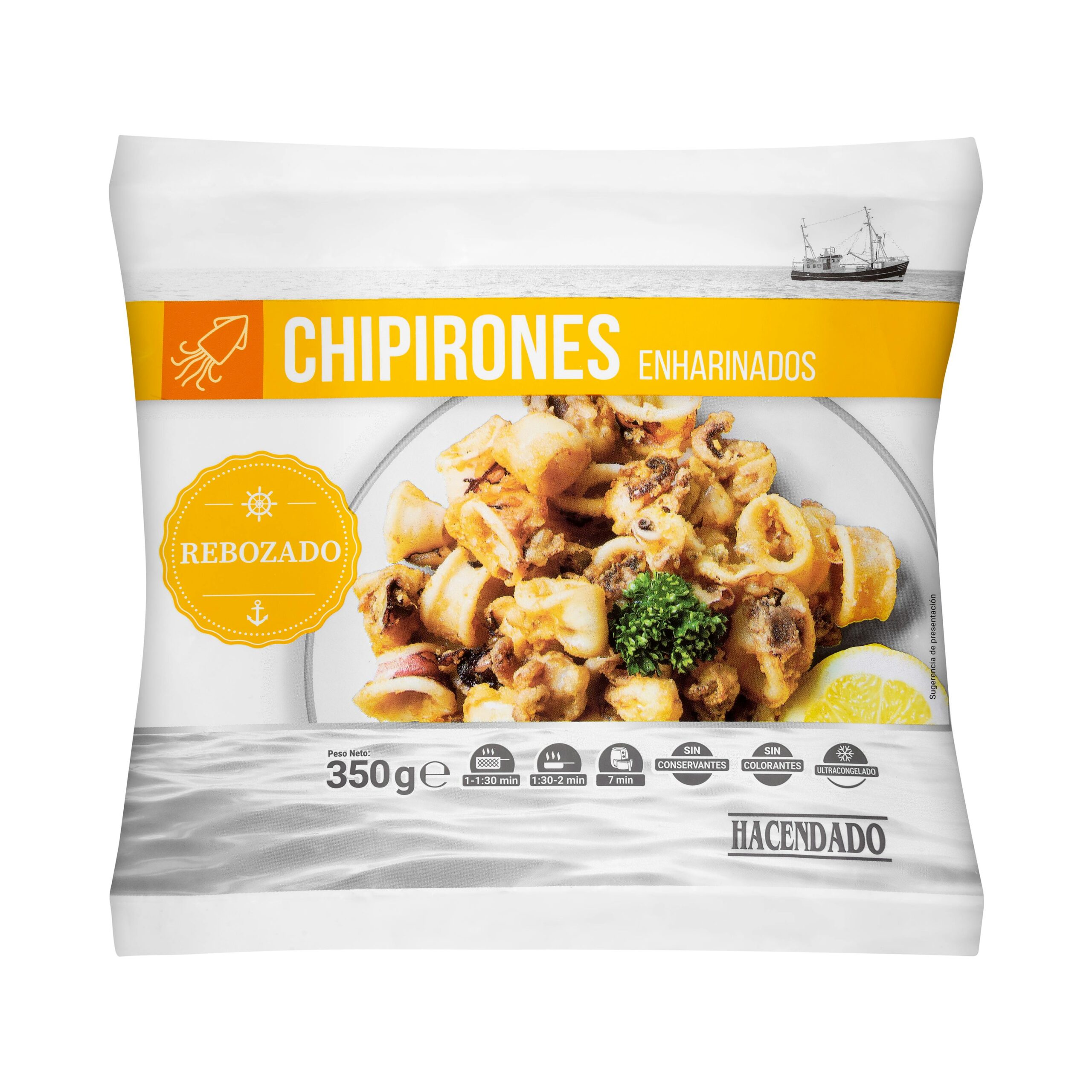 Chipirones enharinados Hacendado ultracongelado Mercadona