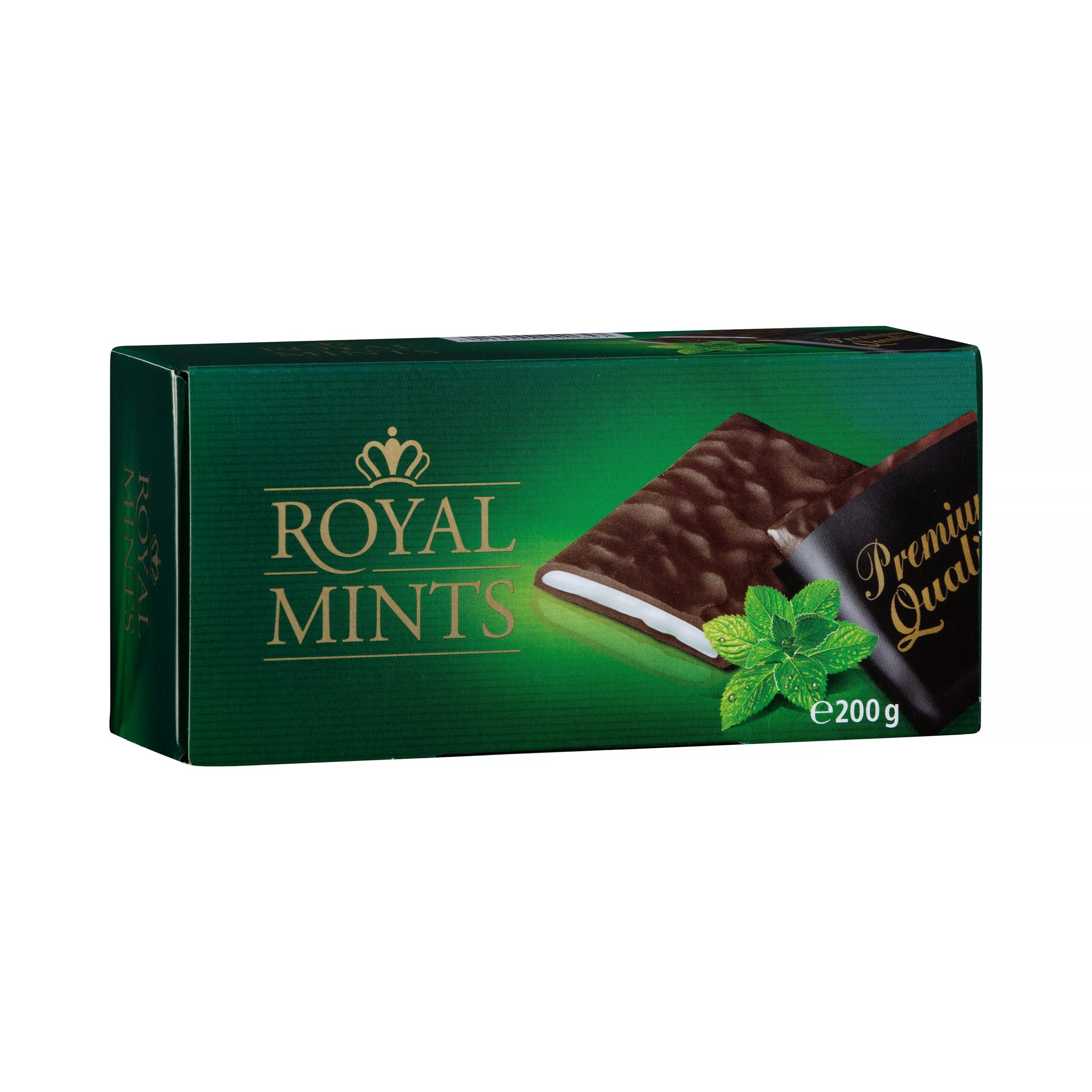 Chocolatinas de chocolate negro Royal Mints 49% rellenas de crema sabor a menta Mercadona