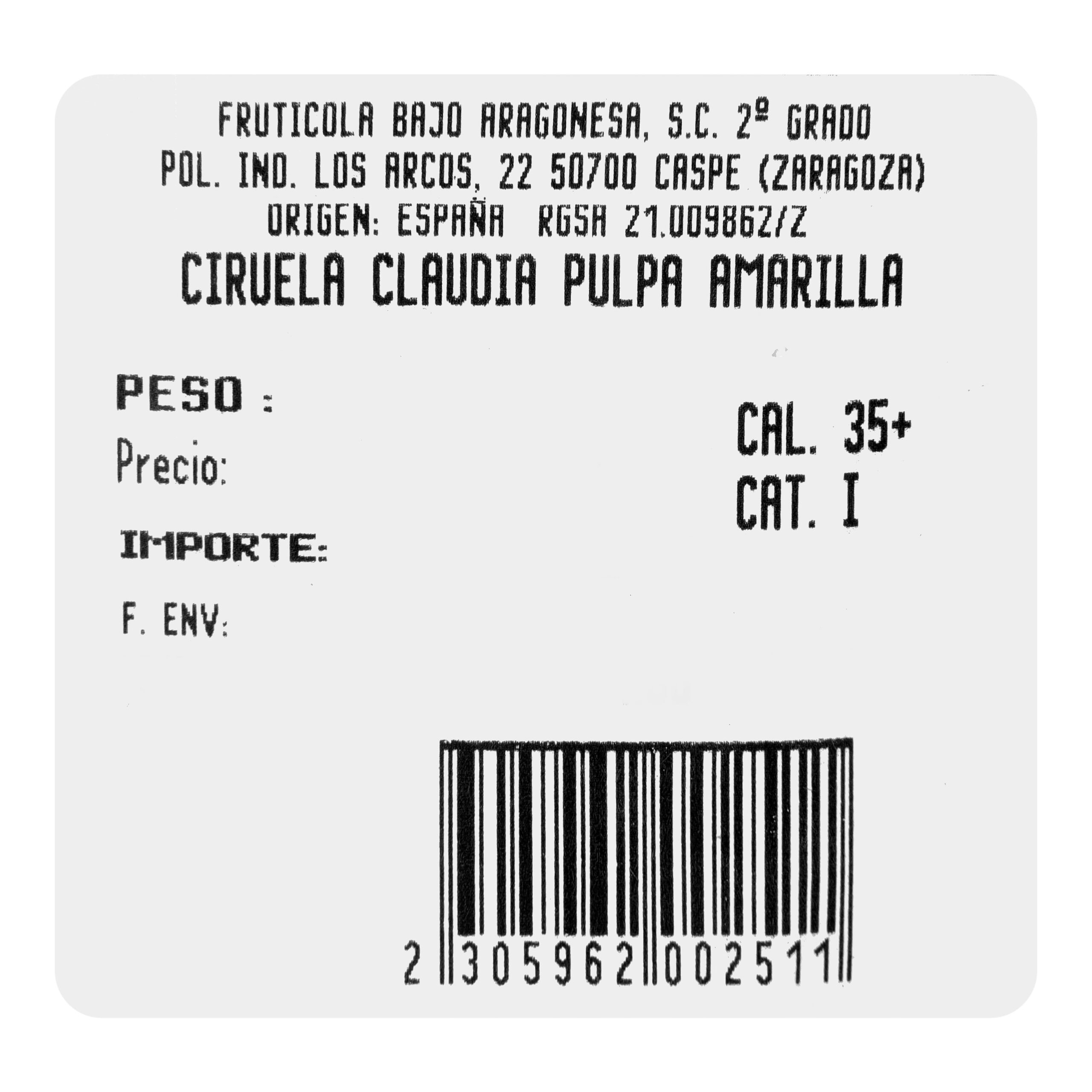 Etiqueta Ciruela Claudia