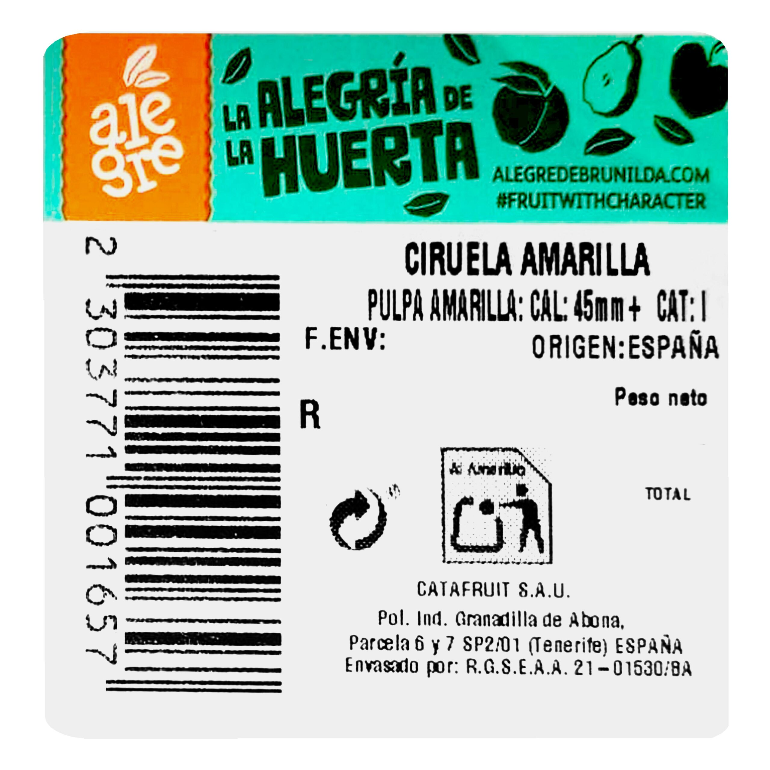 Etiqueta Ciruelas amarillas