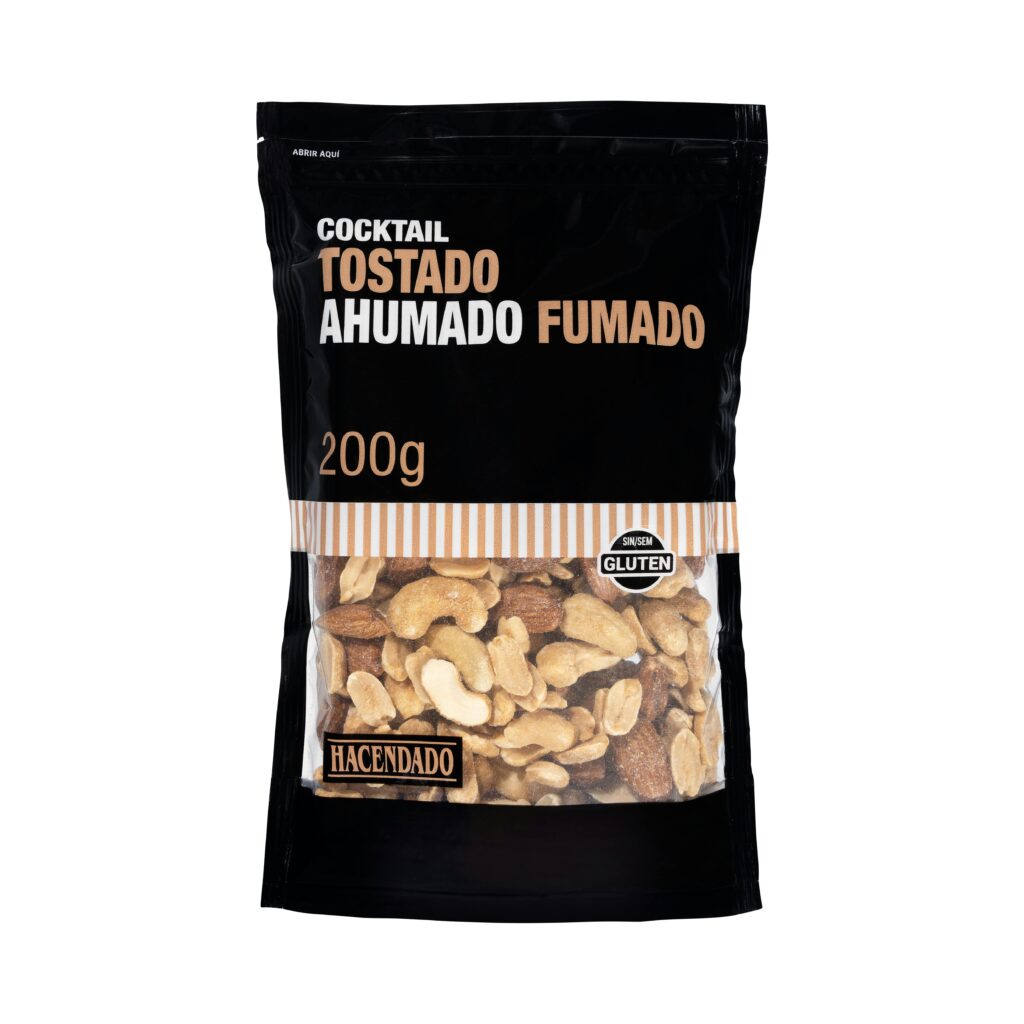 Cocktail tostado y ahumado Hacendado compuesto por cacahuete